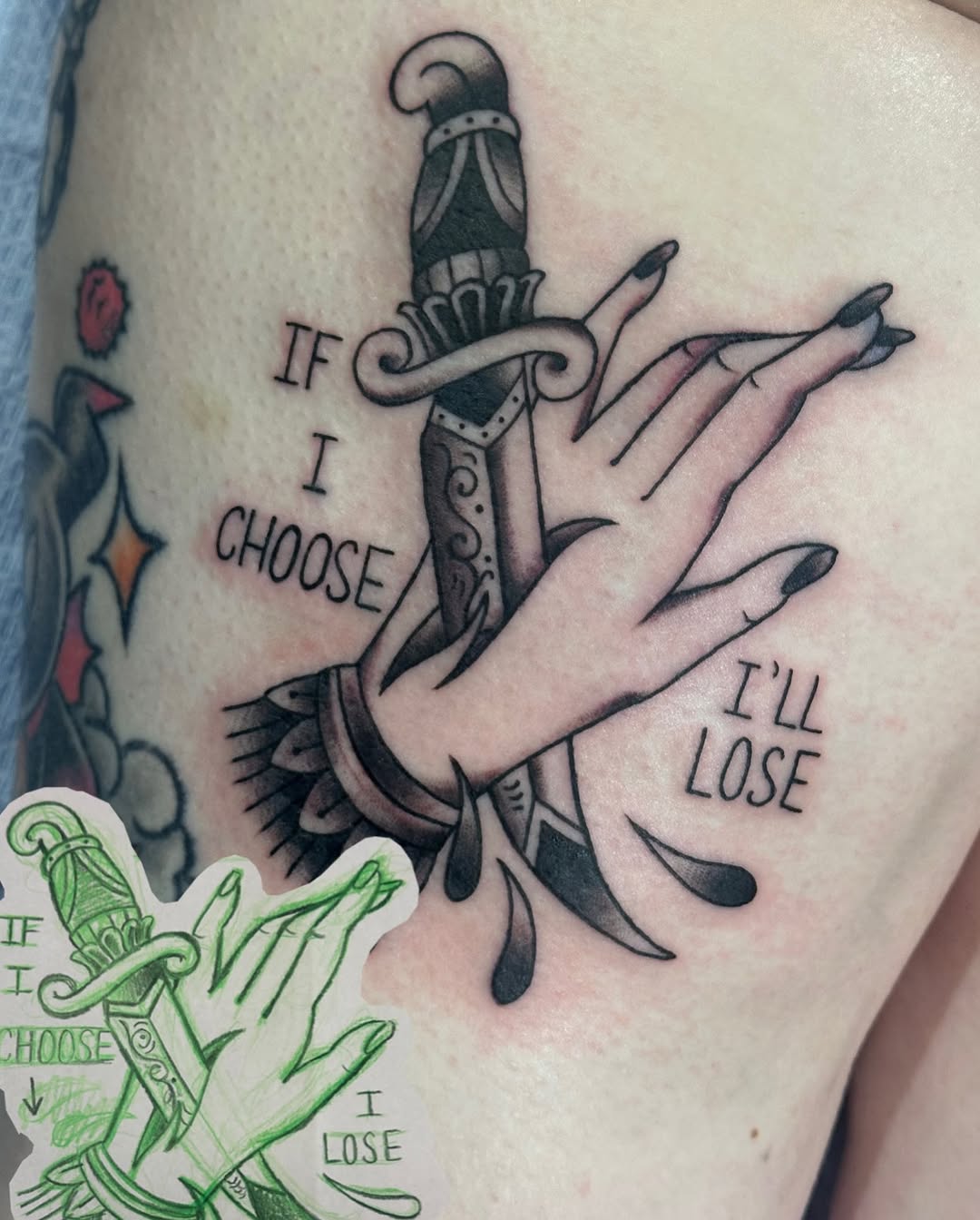 Tattoo by @caitycat.tattoos — american_traditional, lettering_script