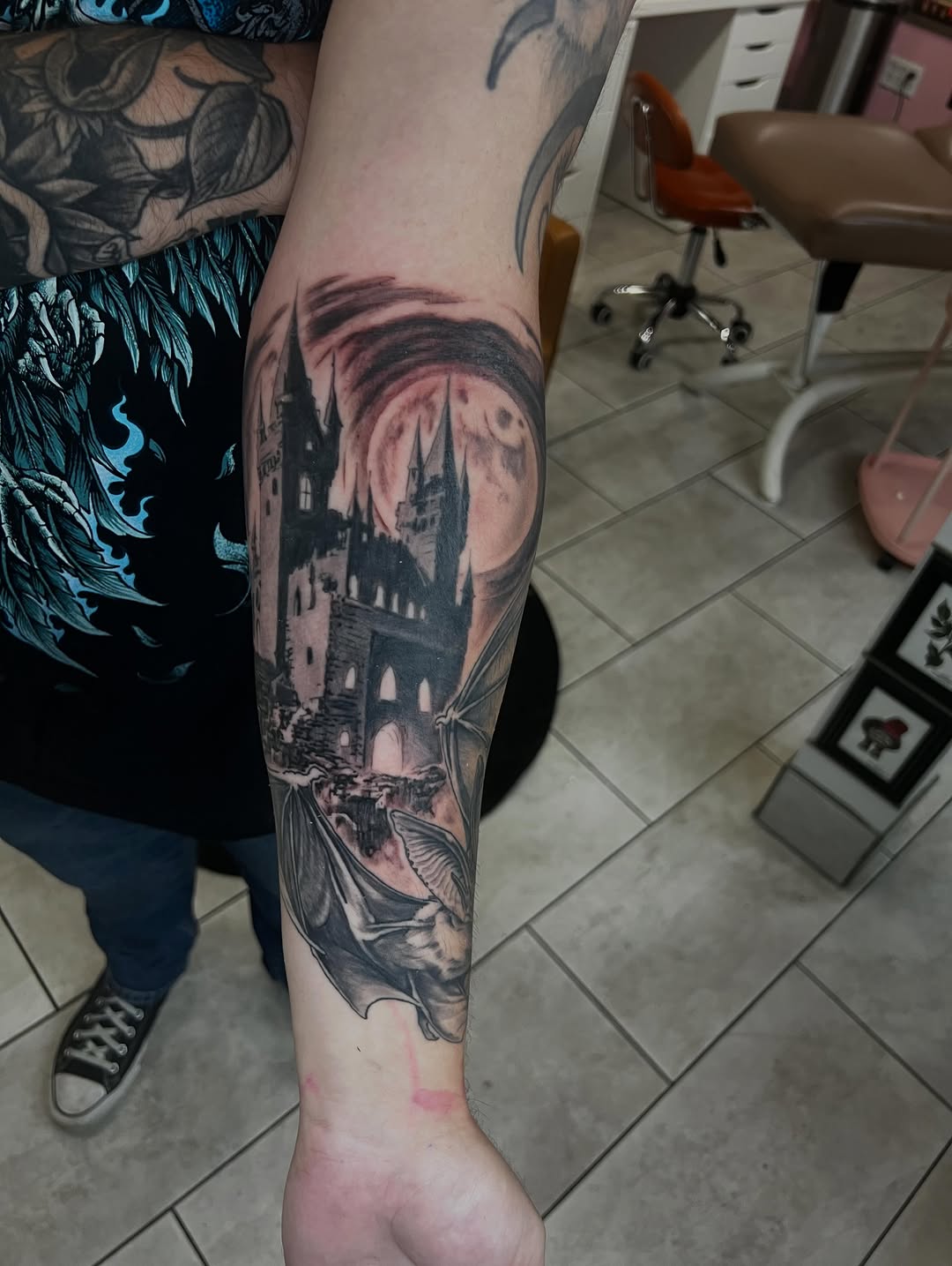 Tattoo by @tattoosbylevi — black_and_grey, illustrative