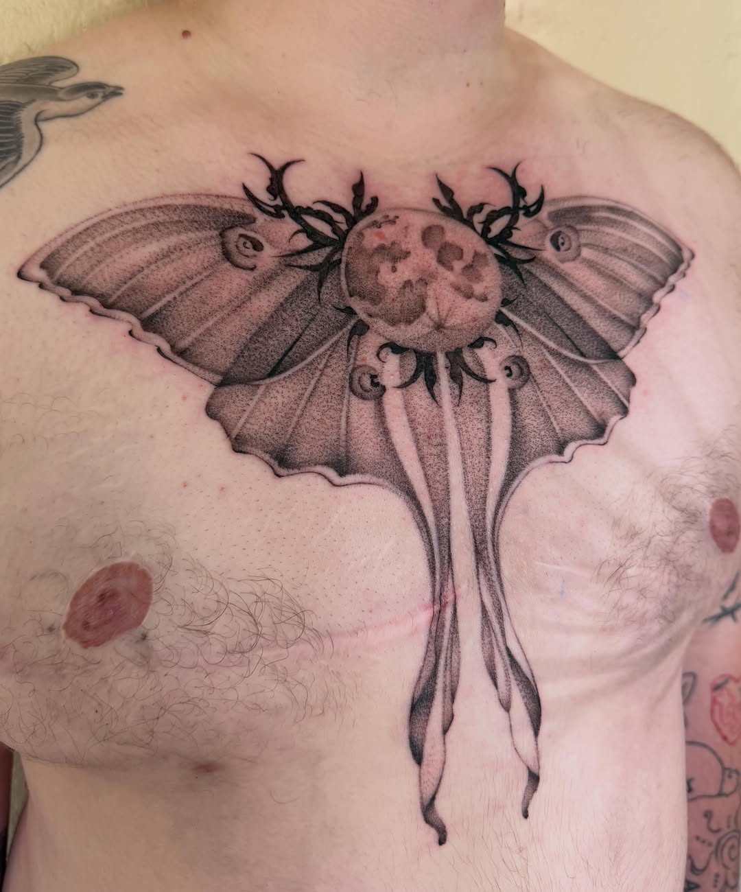 Tattoo by @polarizedbaby — dotwork, black_and_grey