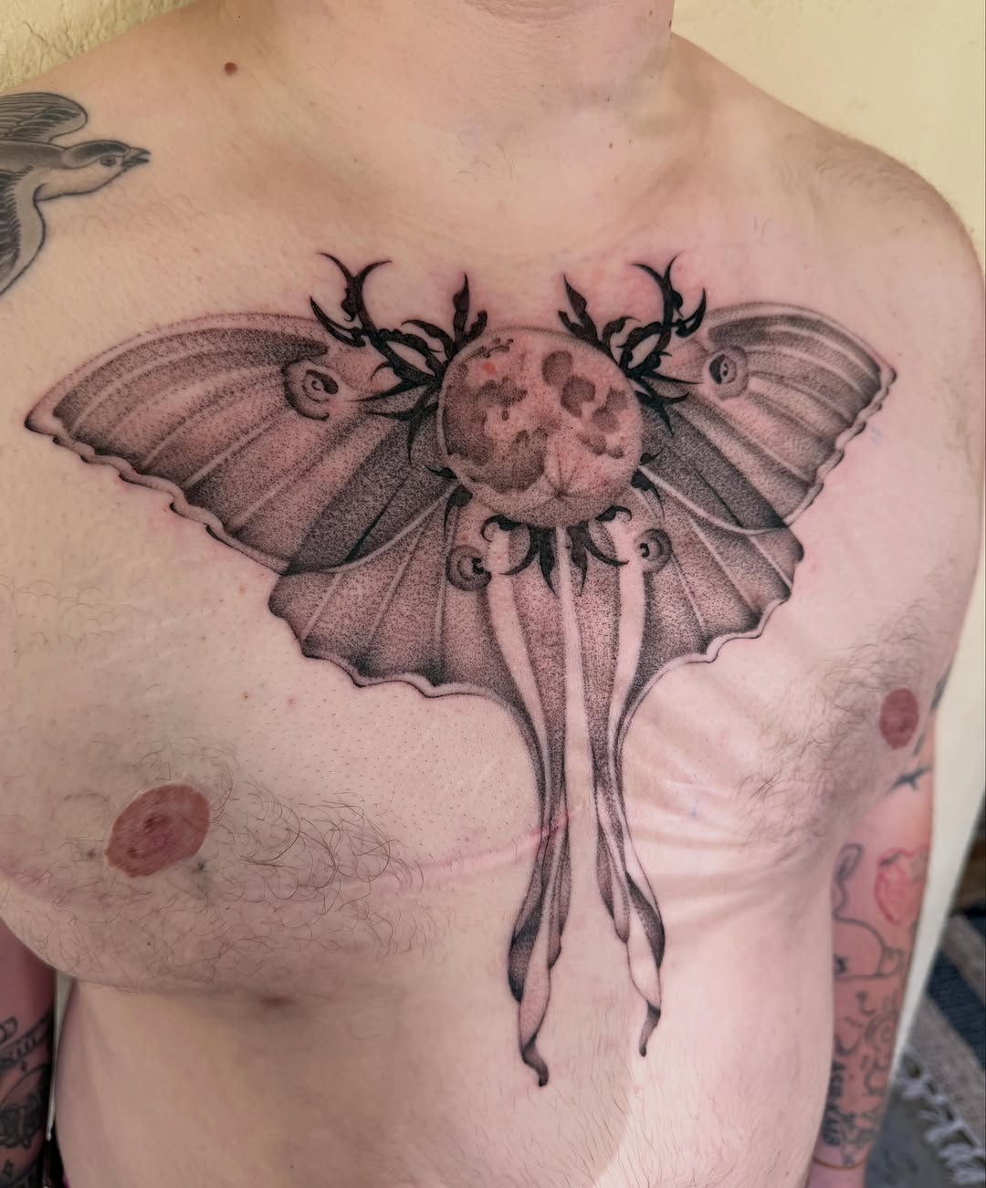 Tattoo by @polarizedbaby — dotwork, black_and_grey