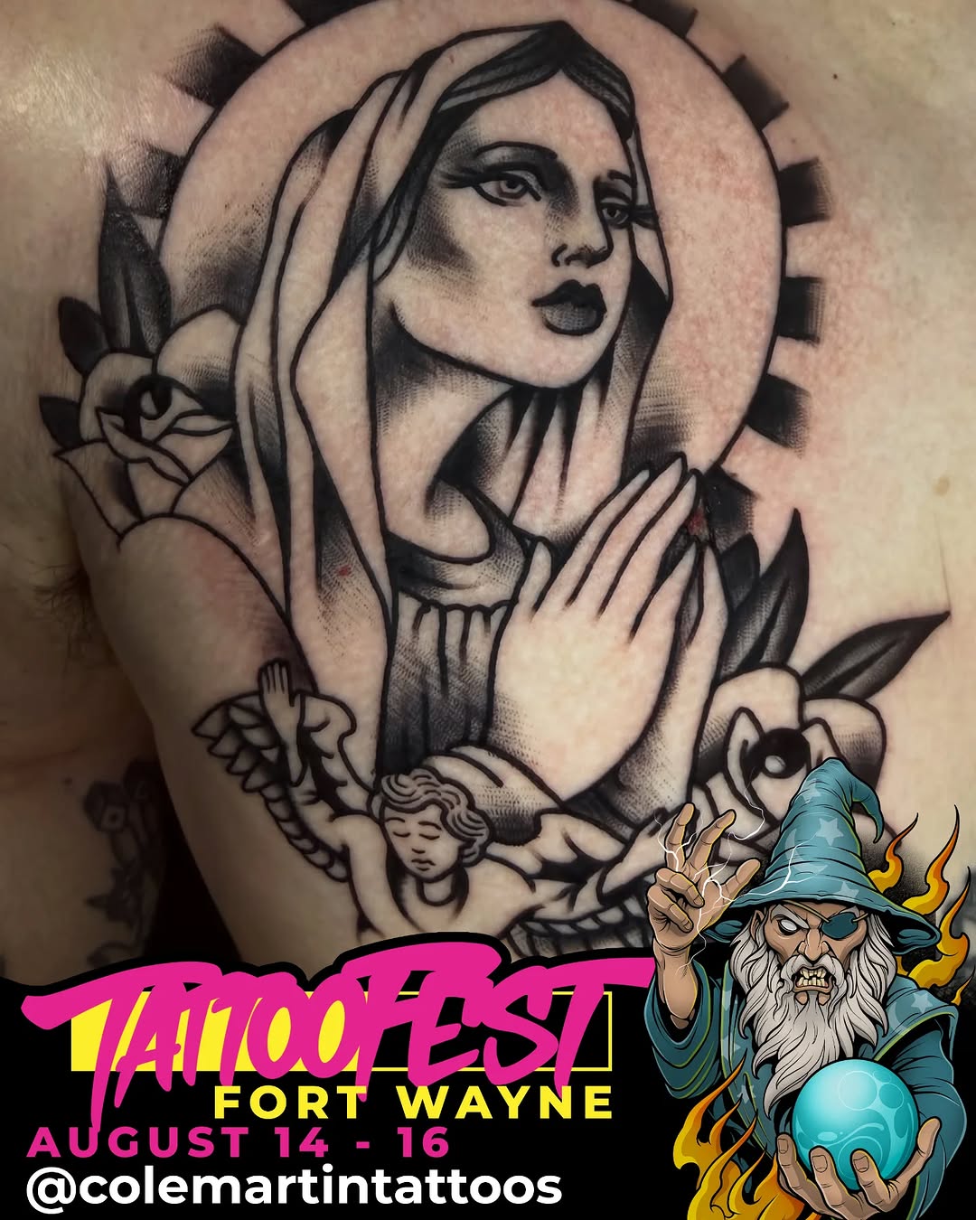 Tattoo by @colemartintattoos — black_and_grey, neo_traditional