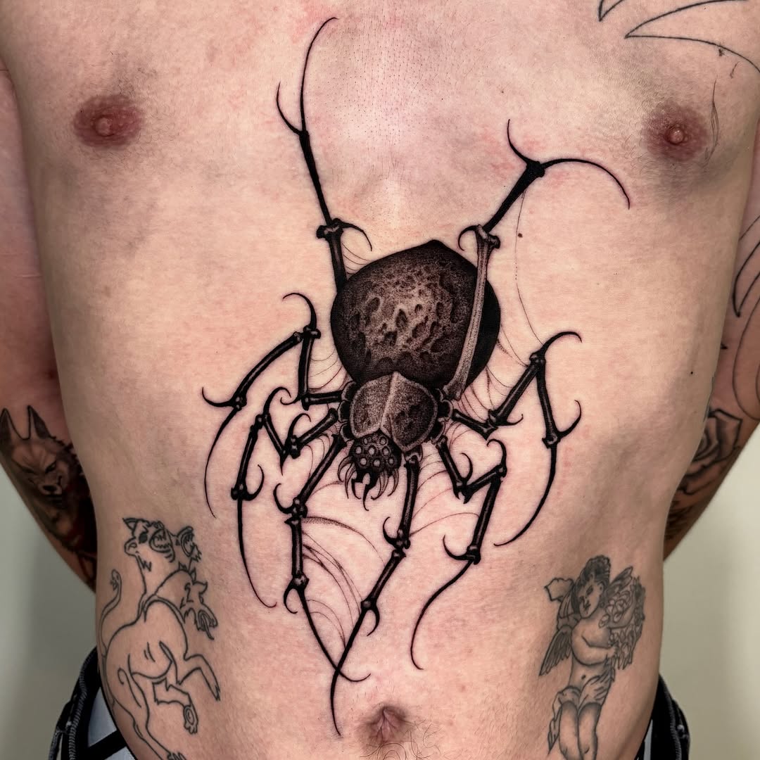 Tattoo by @crvbcore — black_and_grey, dark_realism
