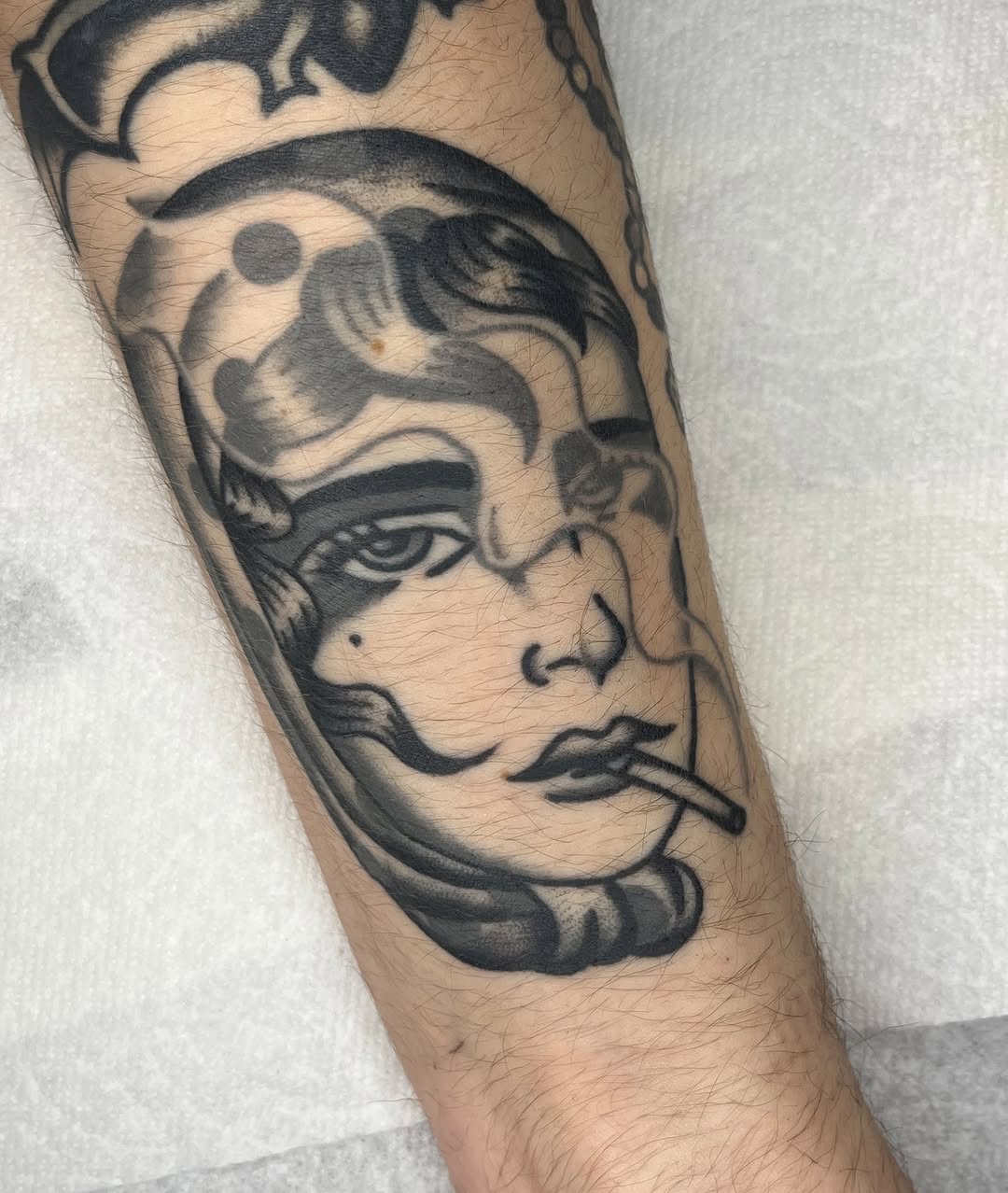 Tattoo by @augustbtattoos — american_traditional, black_and_grey