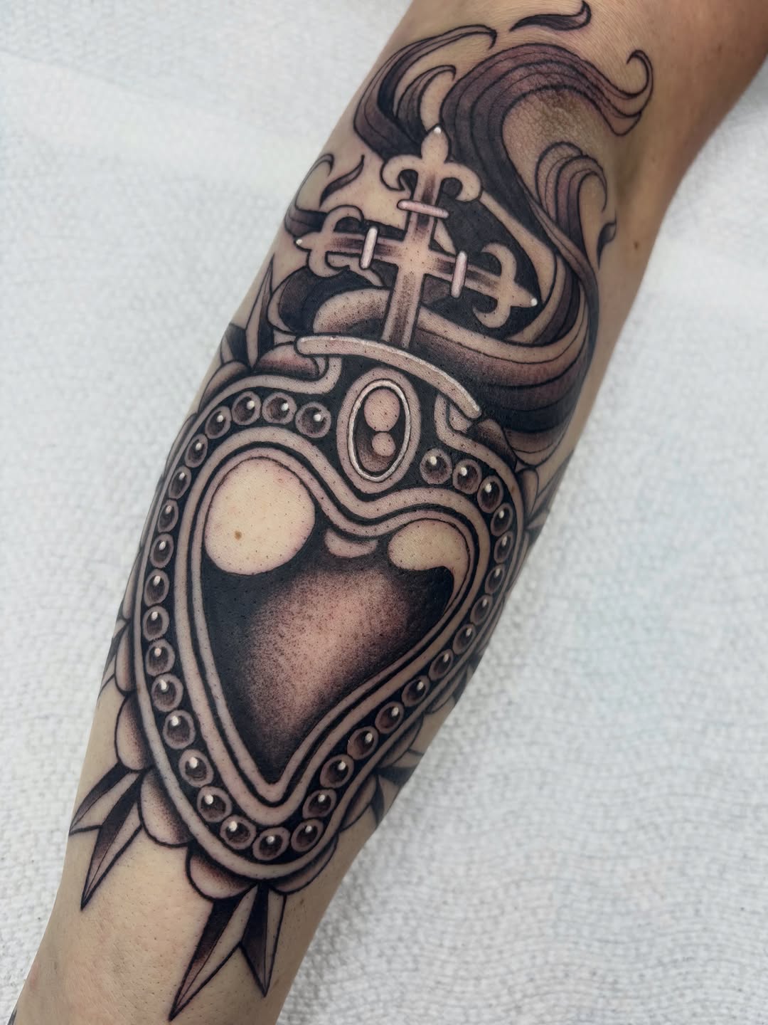 Tattoo by @valeriemourningstar — black_and_grey, ornamental