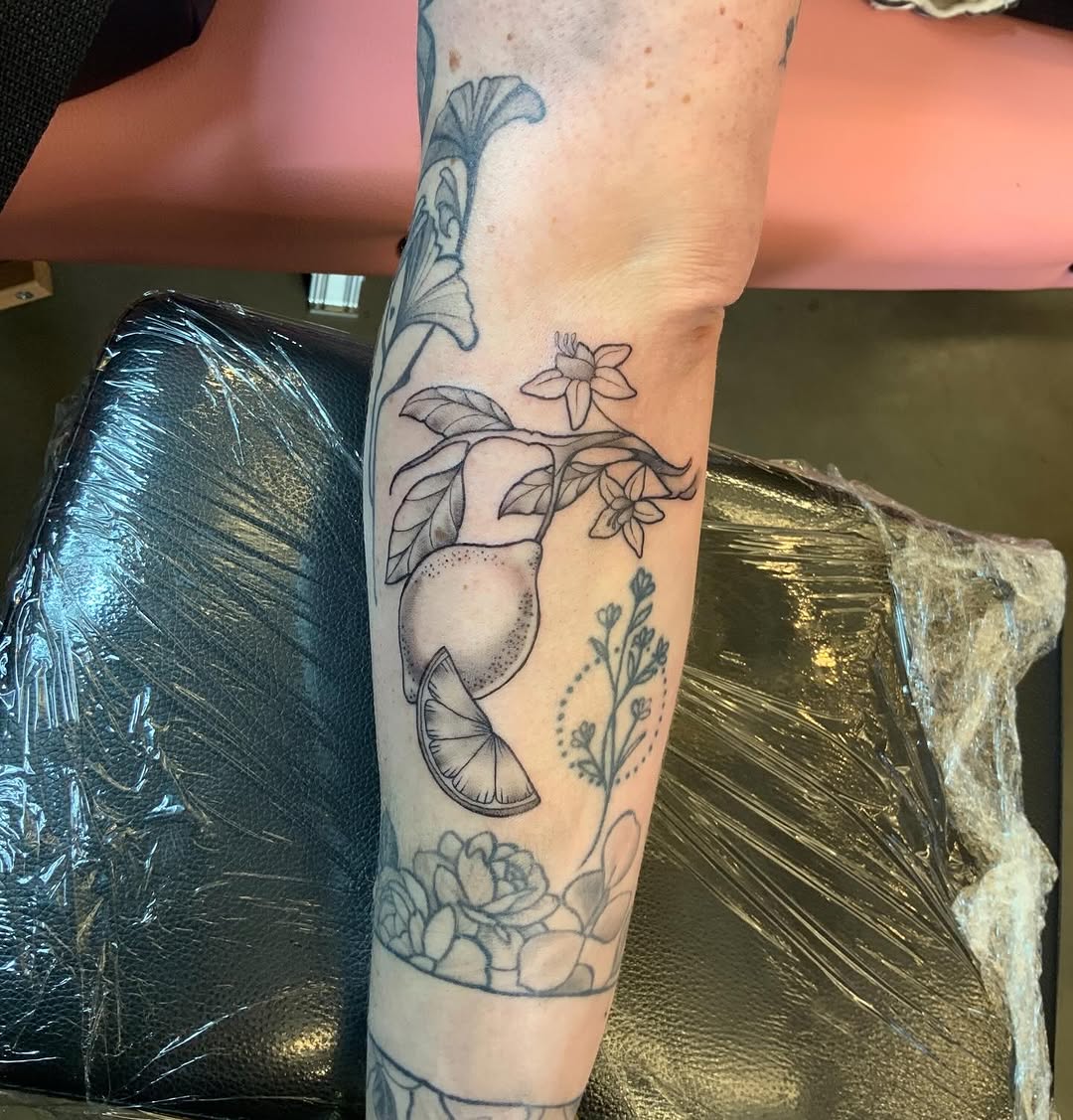 Tattoo by @electricpagan — fine_line, black_and_grey