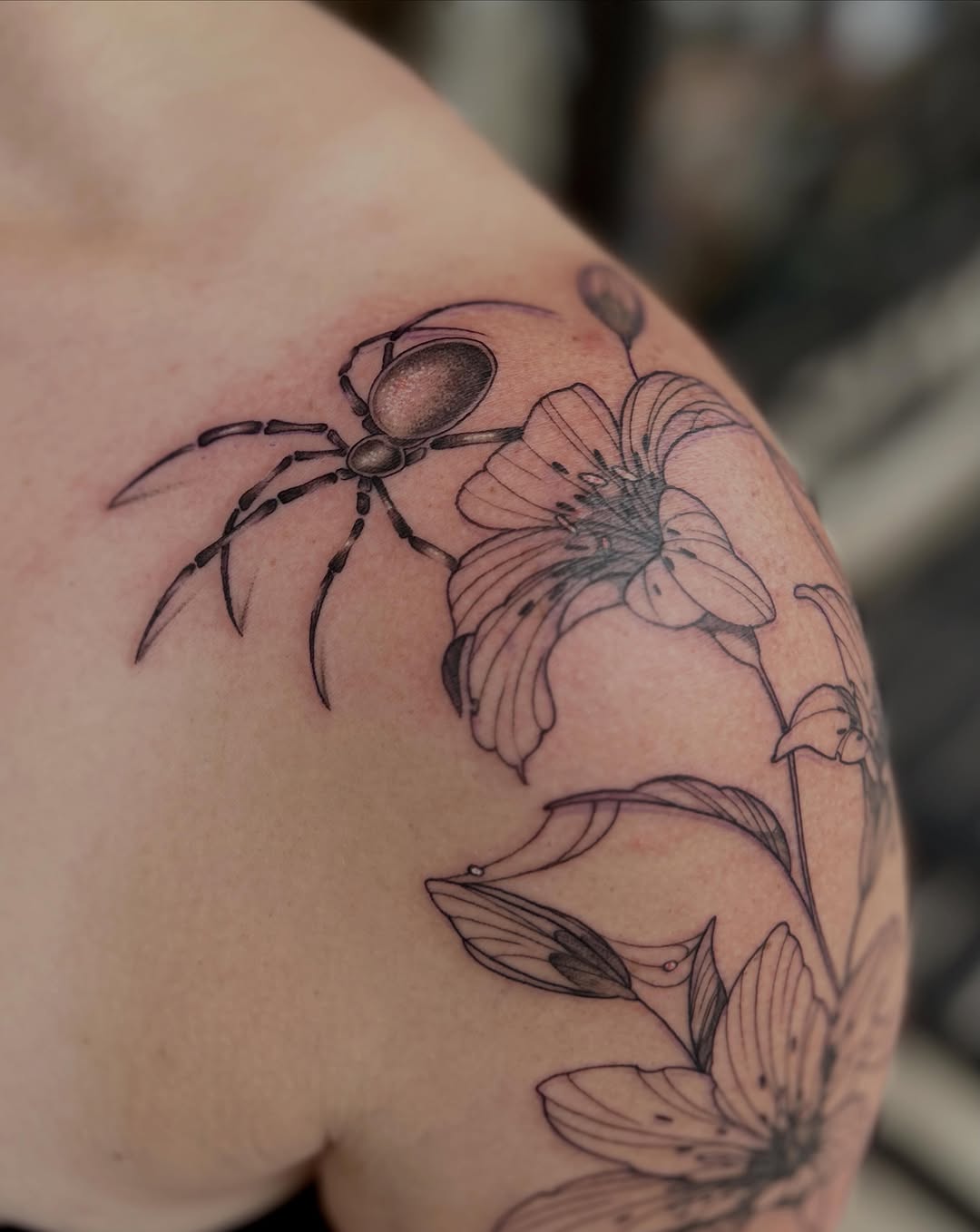 Tattoo by @notmarytattoos — fine_line, black_and_grey