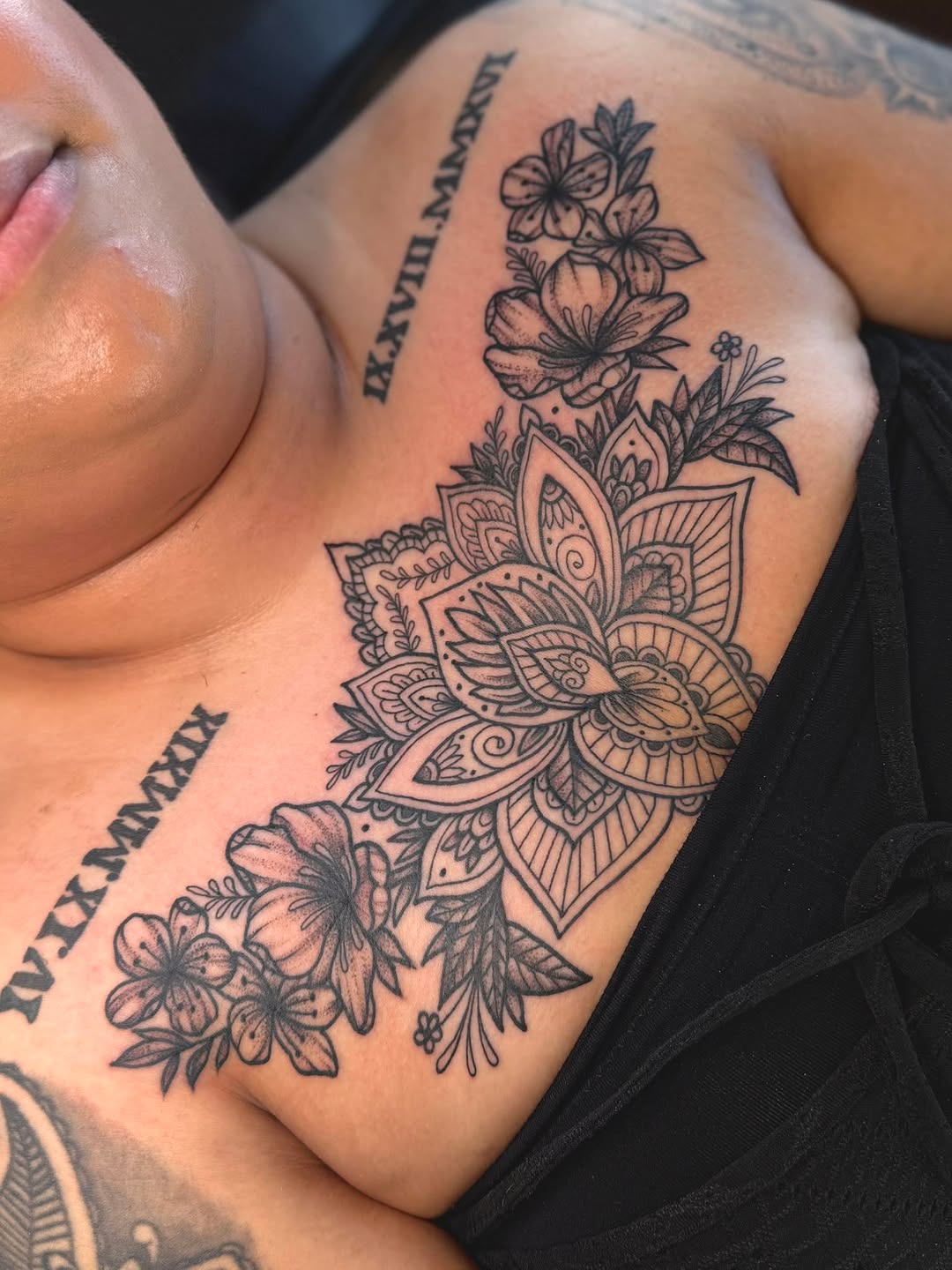 Tattoo by @edenroseink — black_and_grey, ornamental