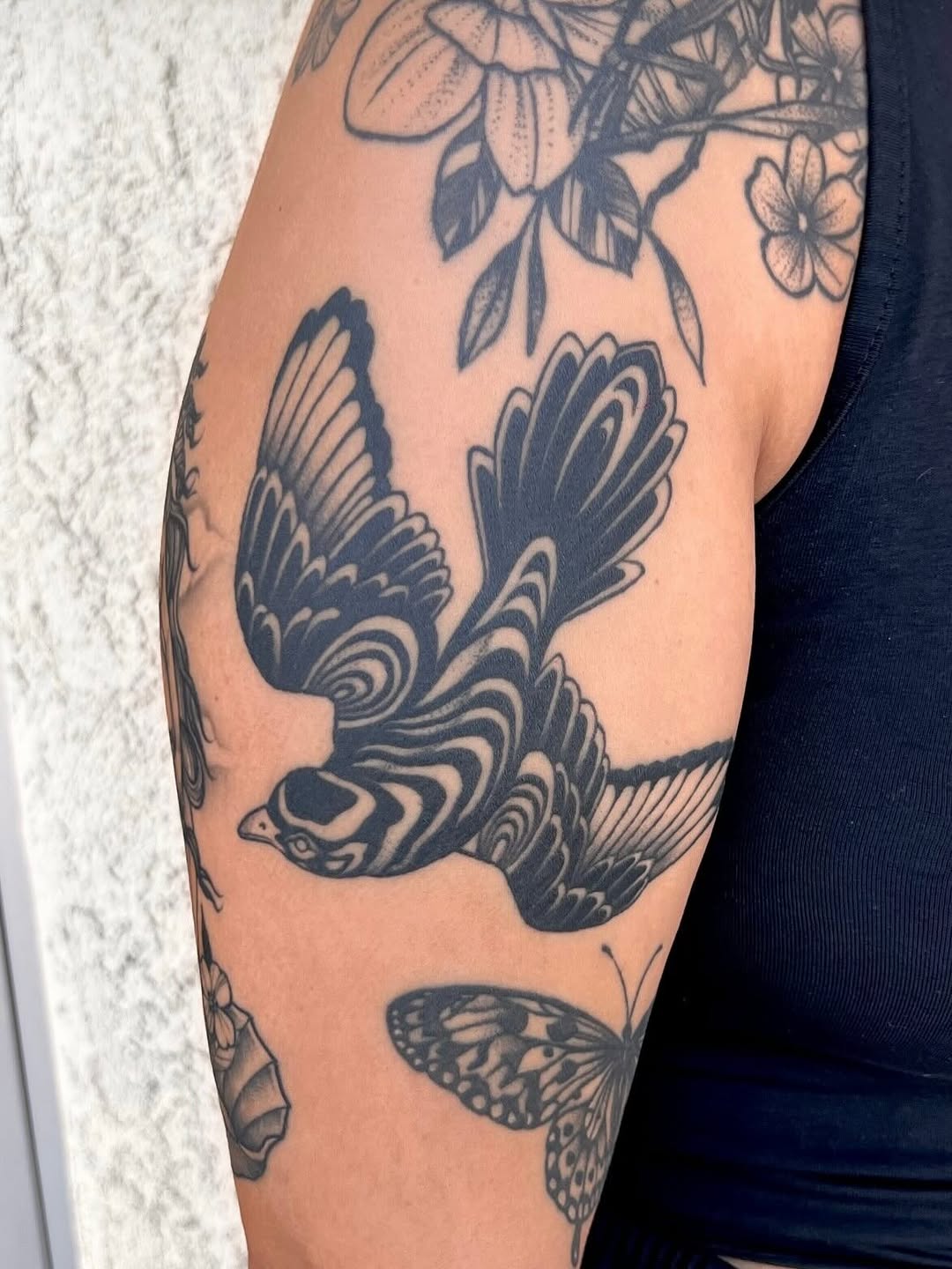 Tattoo by @liajeppesentattoos โ blackwork, illustrative