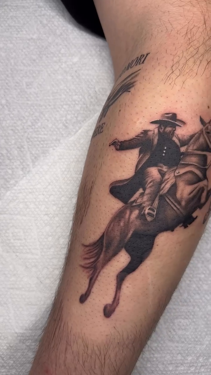Tattoo by @tatbyb — black_and_grey, realism