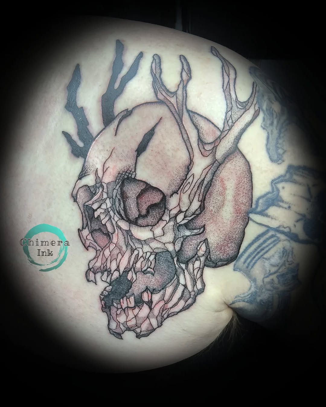 Tattoo by @chimera_ink — dark_realism, dotwork