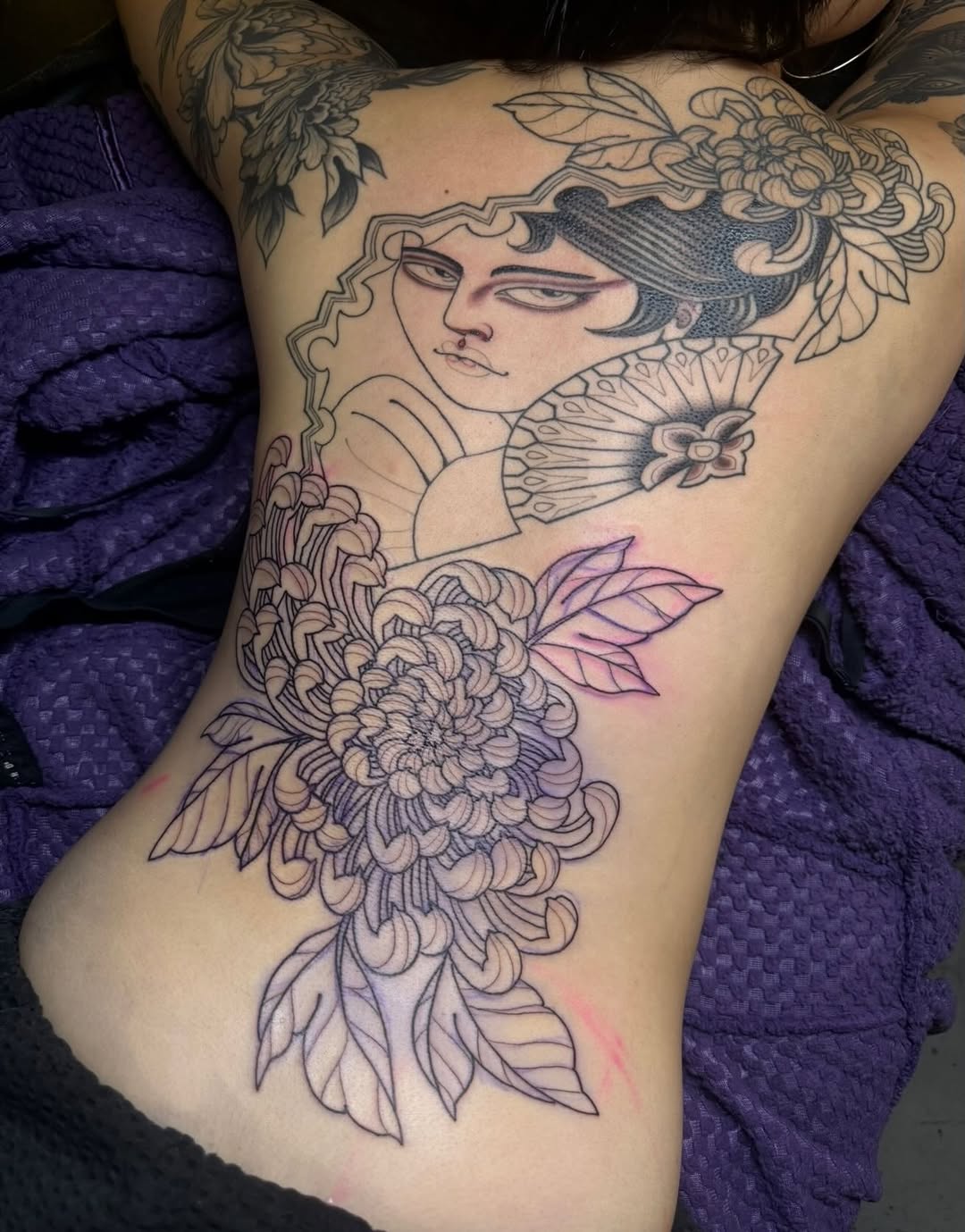 Tattoo by @ladywilson.tattoo โ japanese_irezumi, black_and_grey