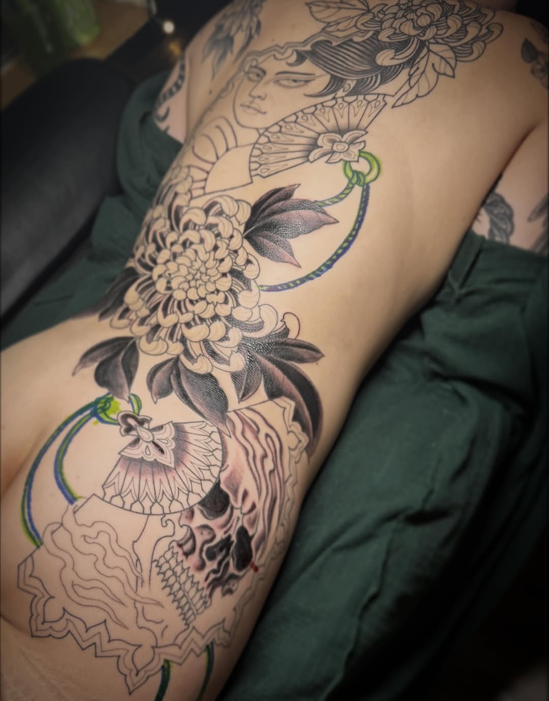 Tattoo by @ladywilson.tattoo โ japanese_irezumi, black_and_grey