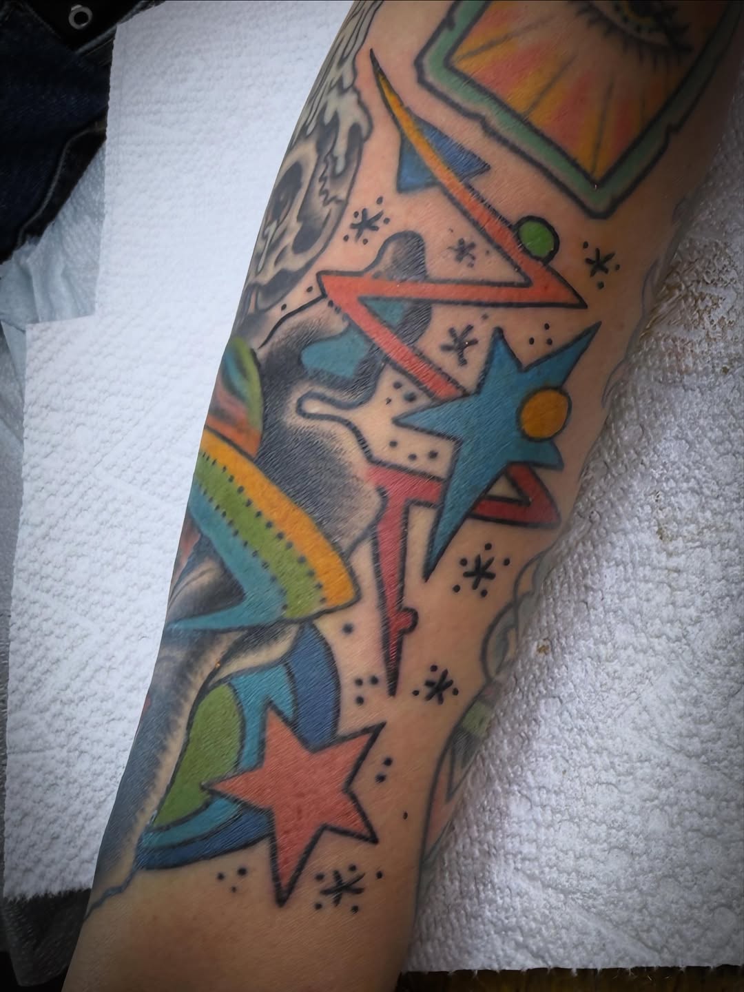Tattoo by @glessnertattoo — new_school, trash_polka
