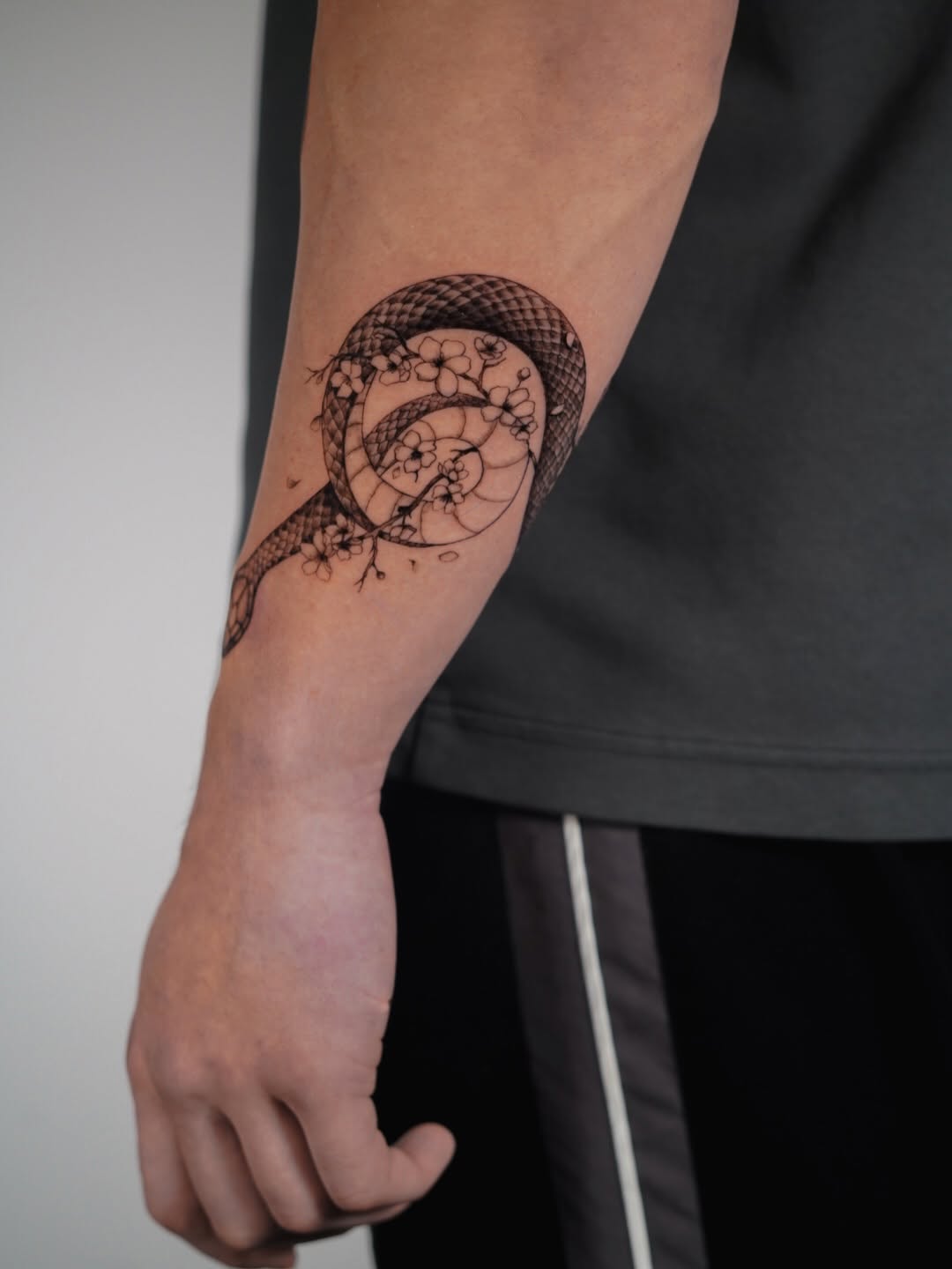 Tattoo by @morika.ink — fine_line, black_and_grey