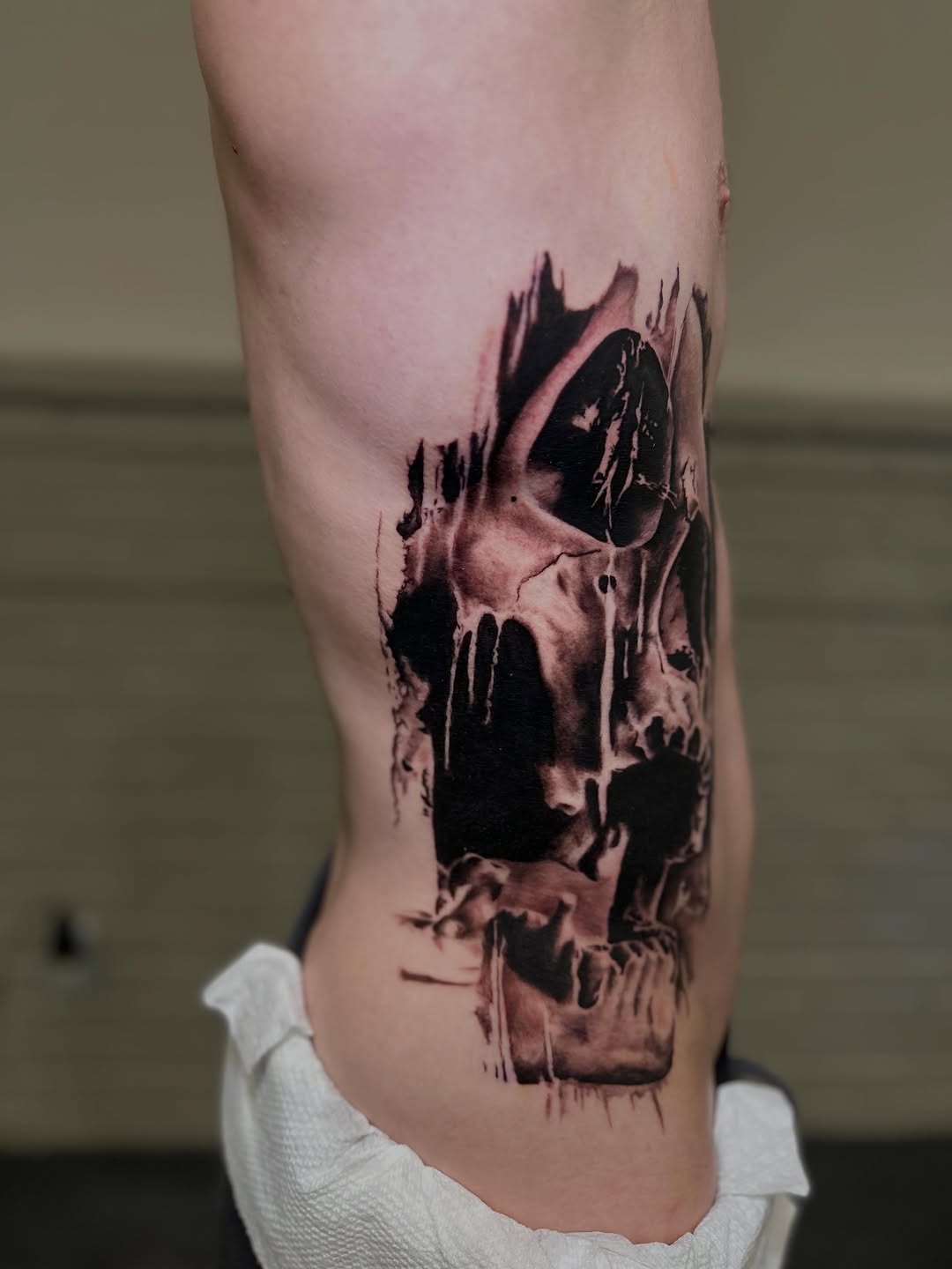 Tattoo by @dxmon.ttt โ black_and_grey, realism