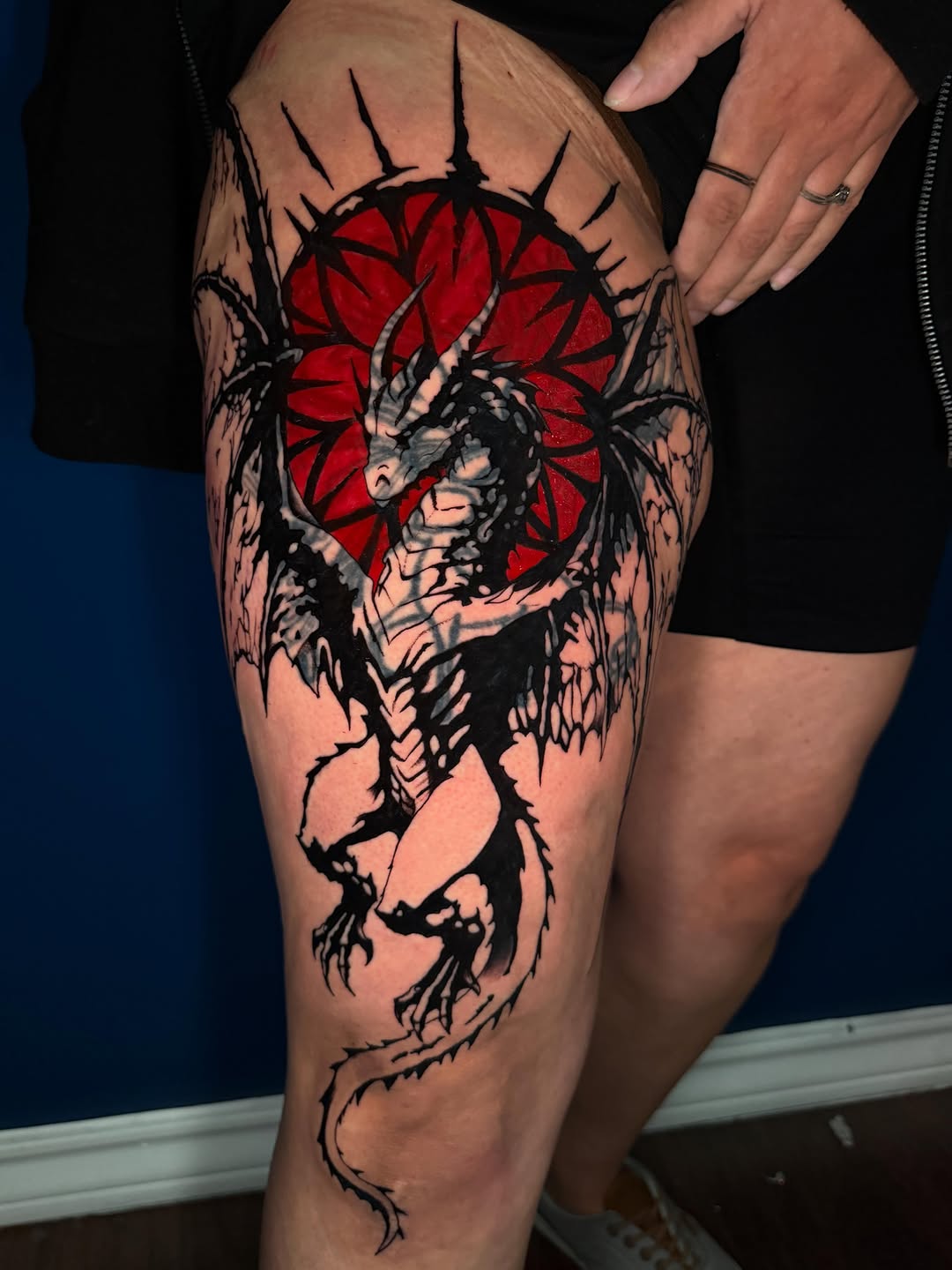 Tattoo by @tattoos_by_angiiee — blackwork, trash_polka