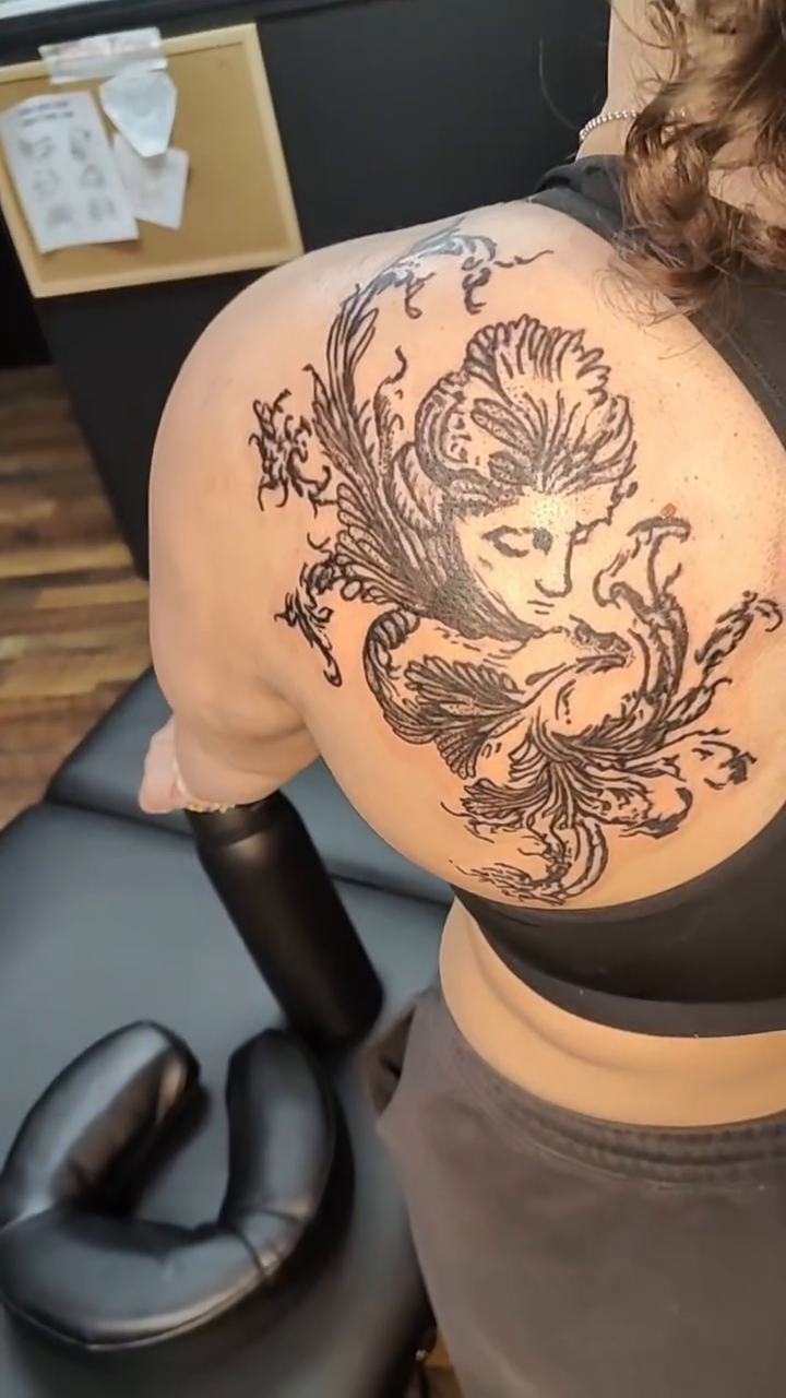 Tattoo by @madmanmarktattoos — black_and_grey, realism