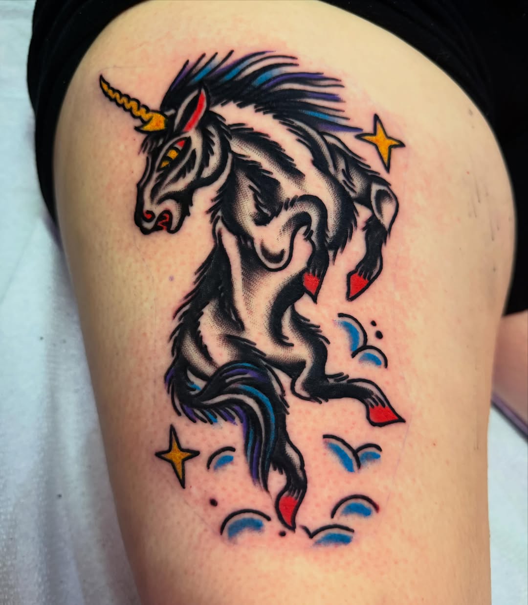 Tattoo by @okaytats — american_traditional, black_and_grey