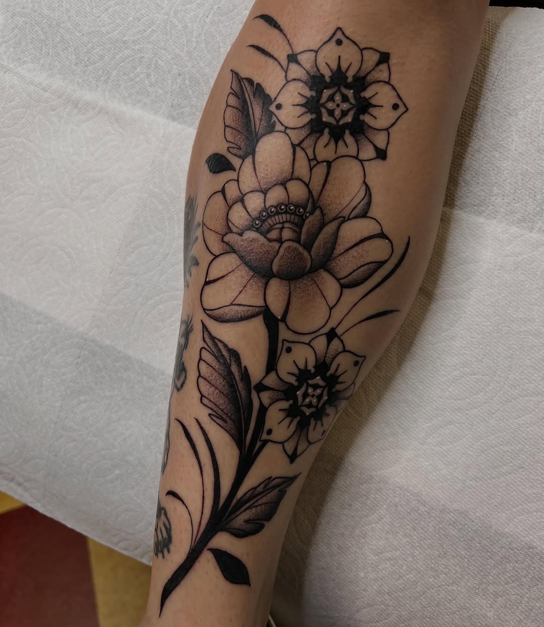 Tattoo by @molliecooltattoos — american_traditional, black_and_grey