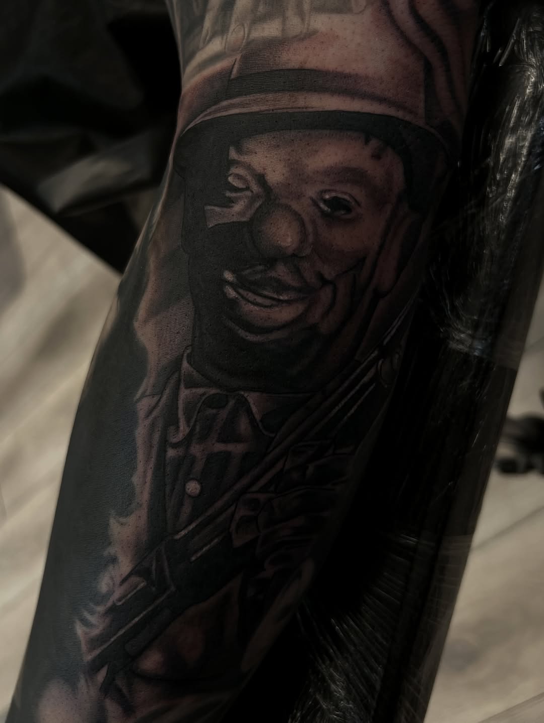 Tattoo by @nickbridwelltattoo — realism, black_and_grey
