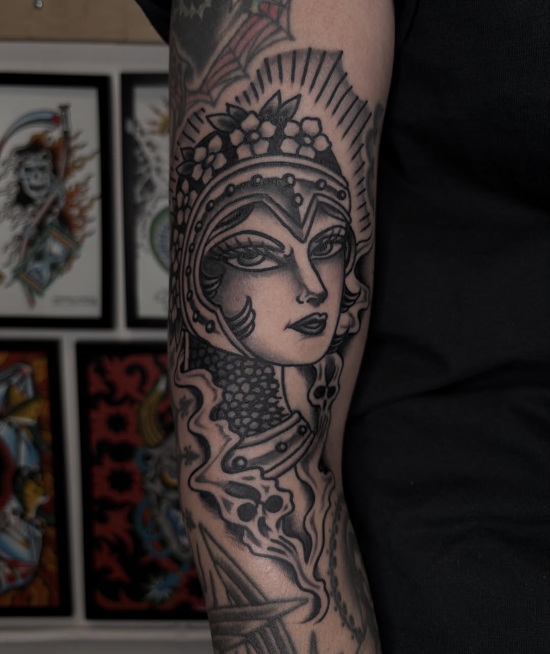 Tattoo by @cameron.tattoos — american_traditional, black_and_grey