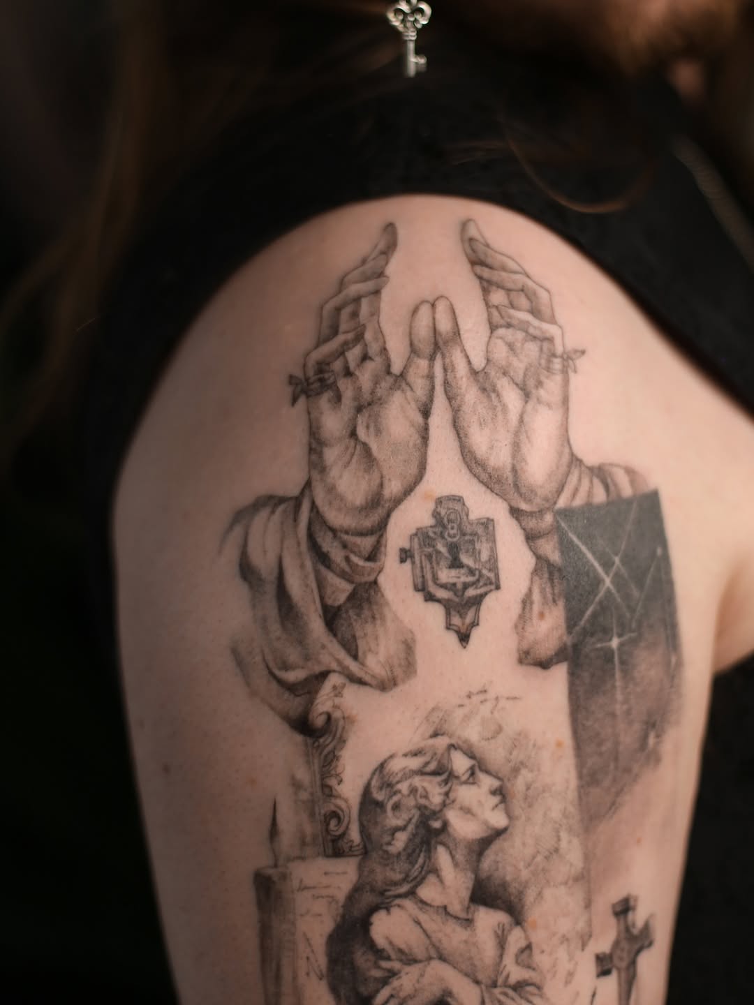 Tattoo by @ignis.tattoo.studio.kitchener โ realism, black_and_grey