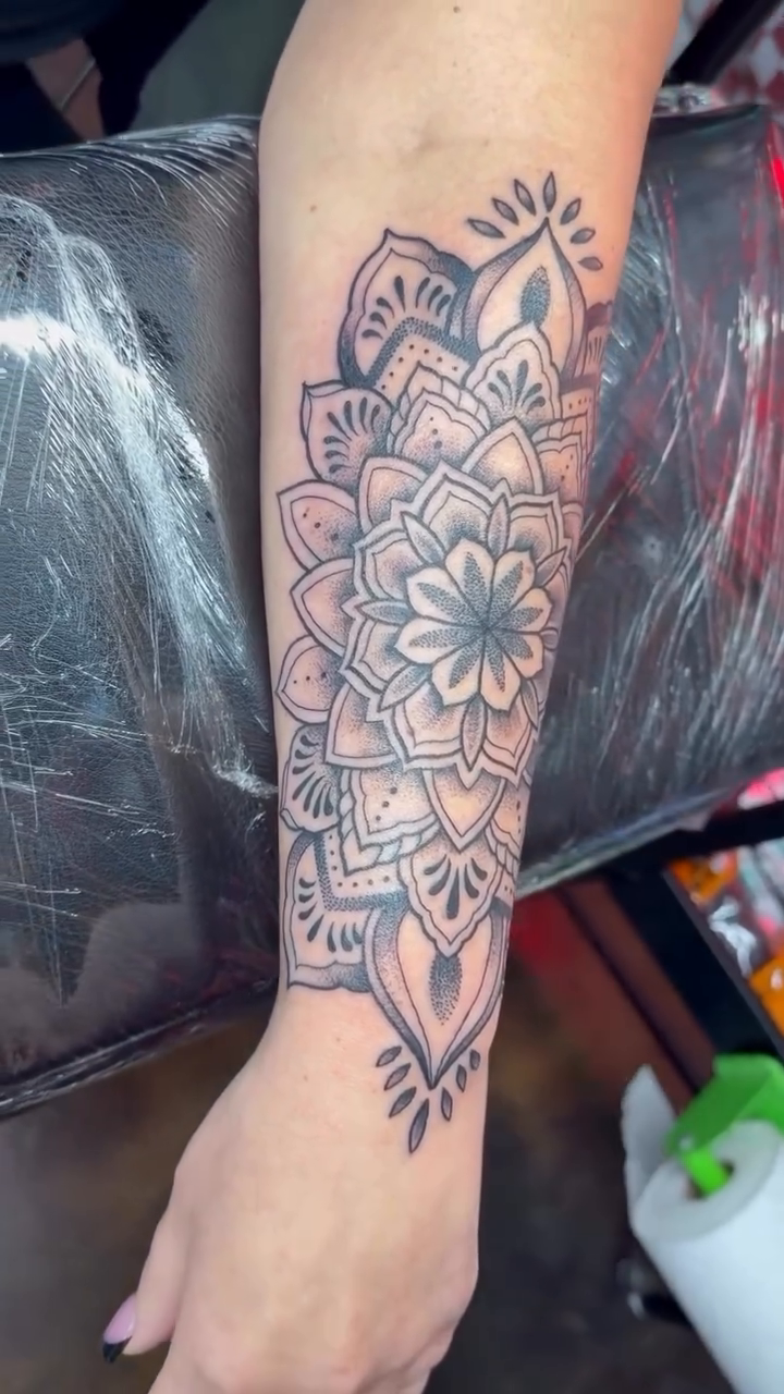 Tattoo by @tattoosbyjohnny — geometric, dotwork