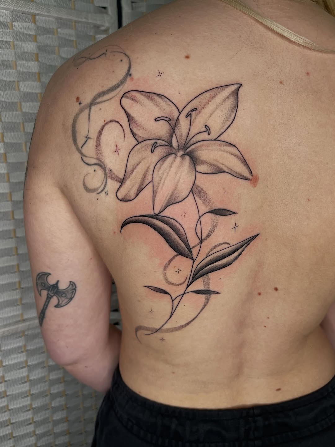 Tattoo by @sappy_tattoos_ — illustrative, black_and_grey