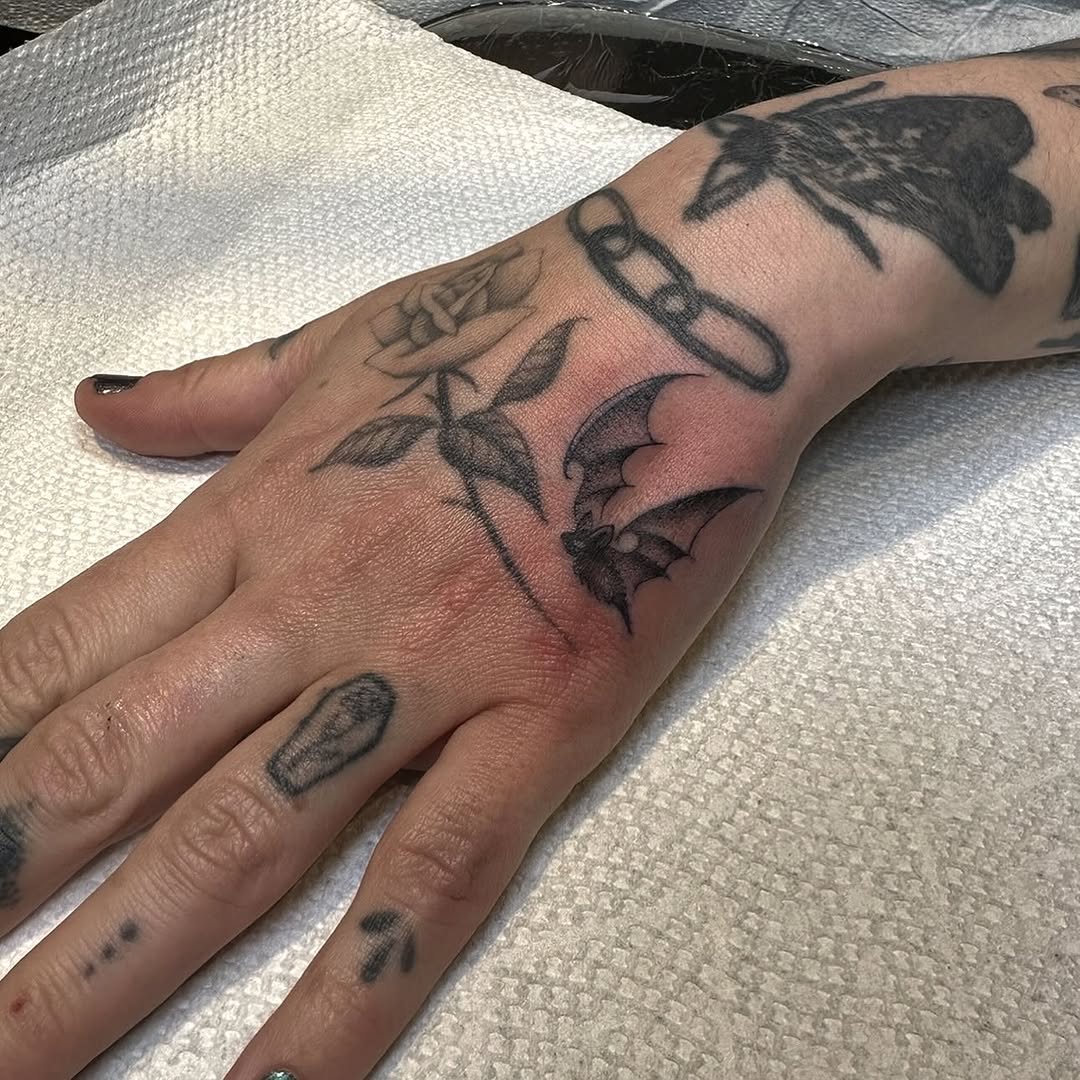Tattoo by @b4dpain β illustrative, black_and_grey