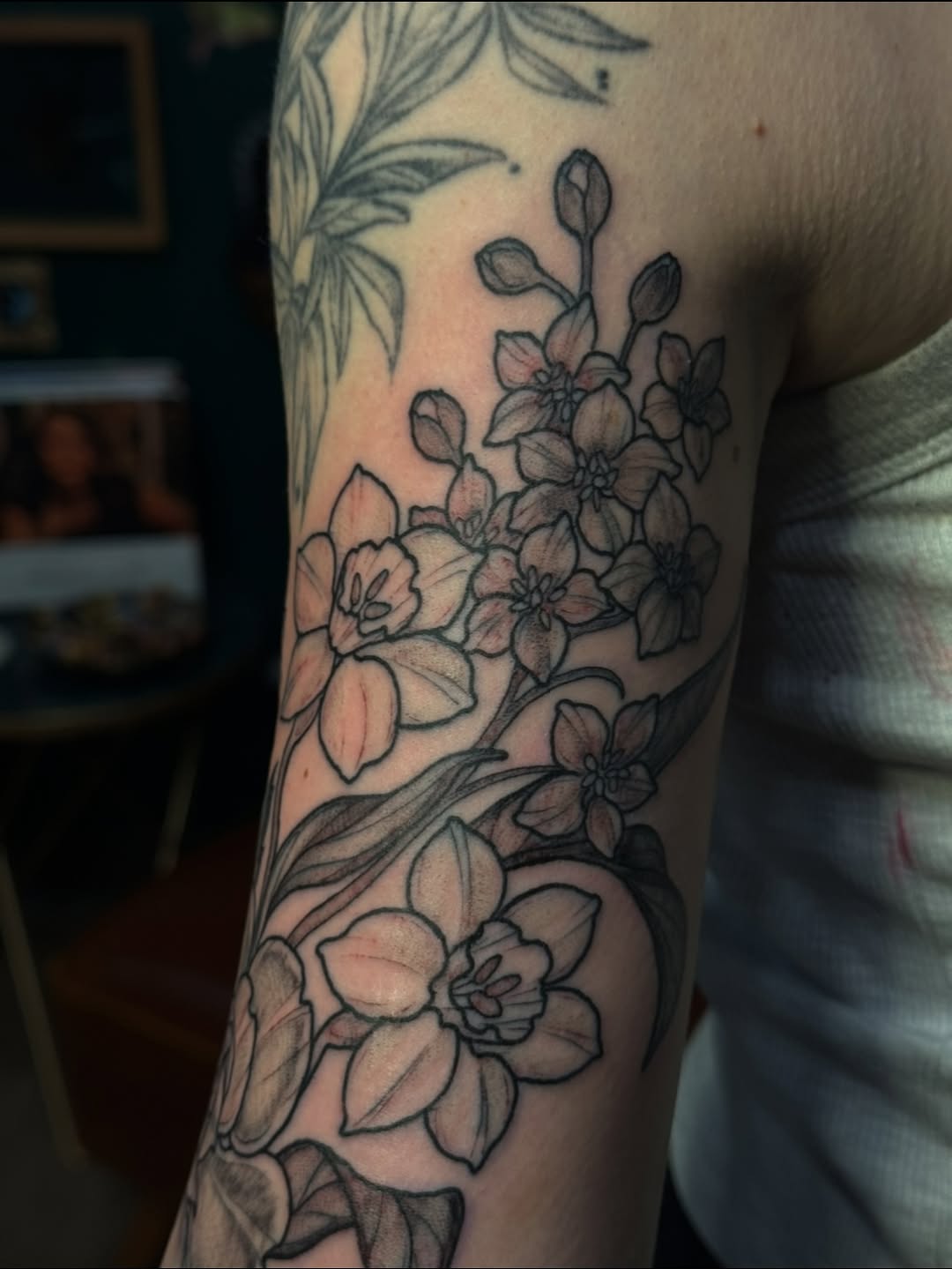 Tattoo by @tattoosbyjessiej — illustrative, black_and_grey