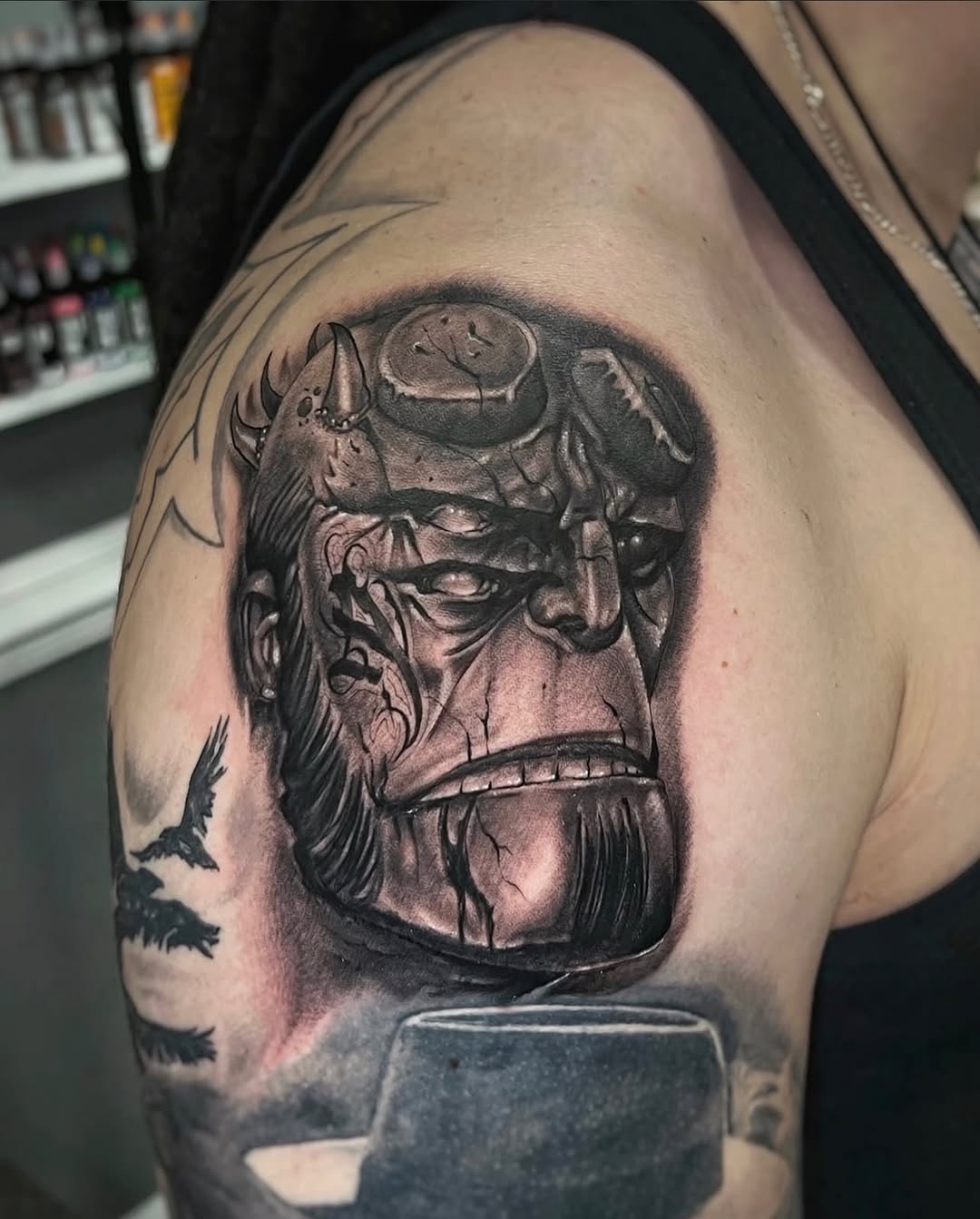 Tattoo by @snakesanddaggers โ realism, black_and_grey
