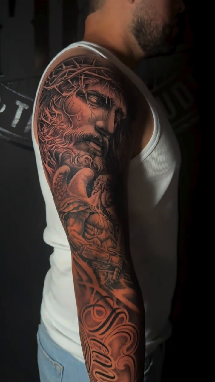Tattoo by @inkedbyscratch — realism, black_and_grey