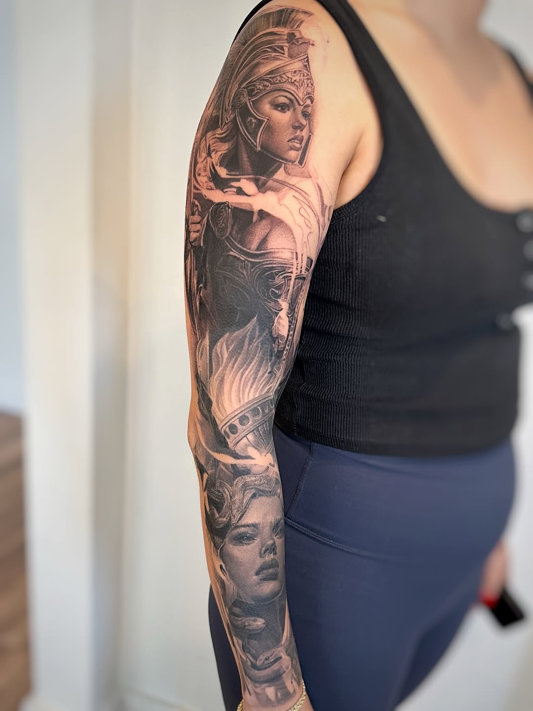 Tattoo by @paigejeantattoos — realism, black_and_grey