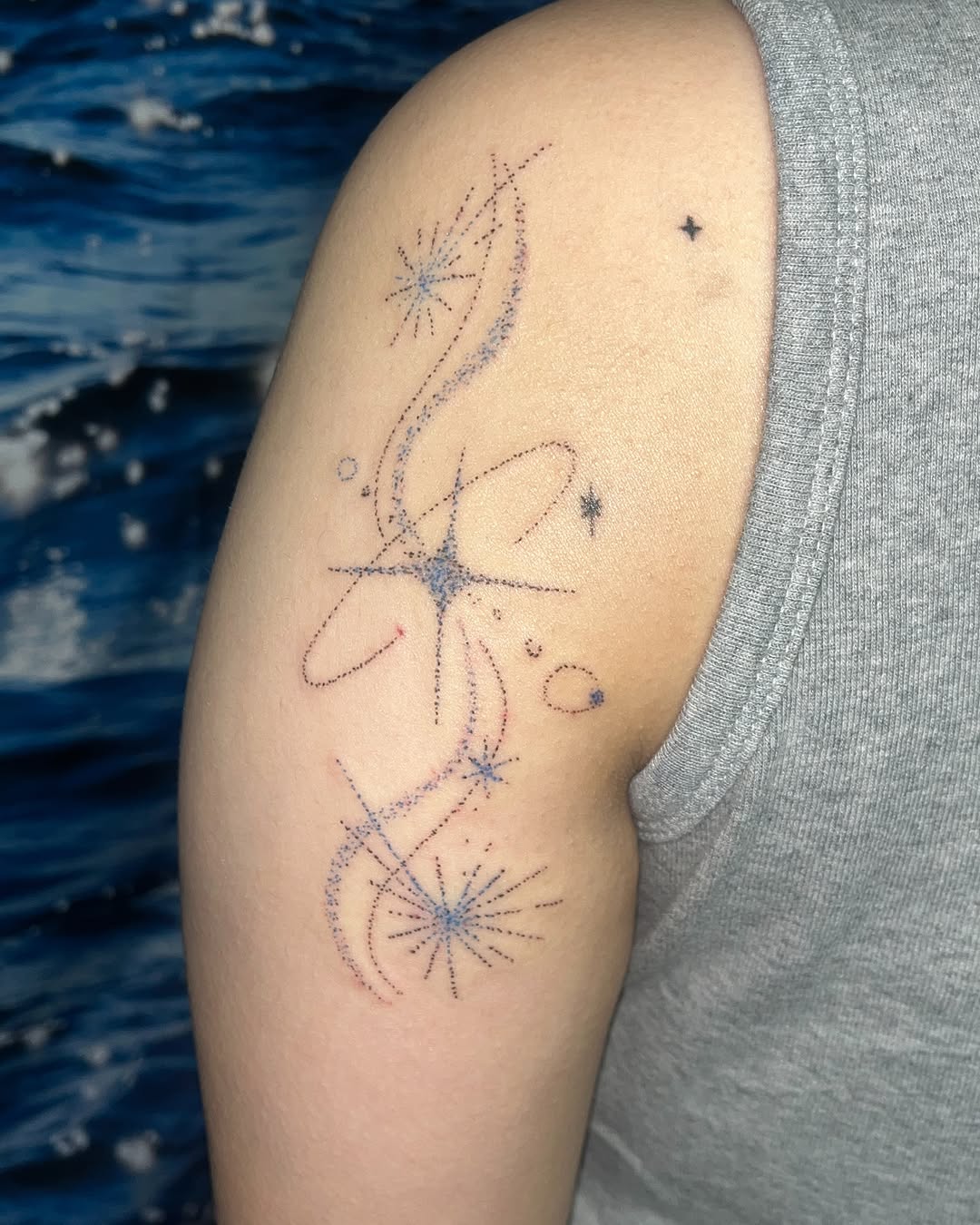 Tattoo by @bokchi_poke — fine_line, dotwork