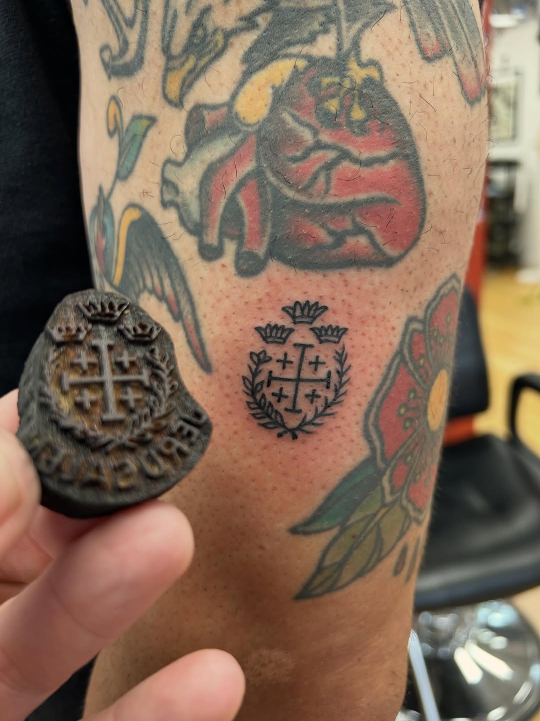 Tattoo by @matthewcrimtattoos — illustrative, blackwork