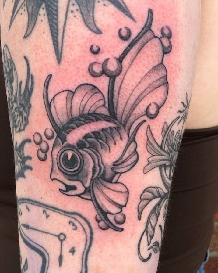 Tattoo by @sea.of.mercy — black_and_grey, neo_traditional