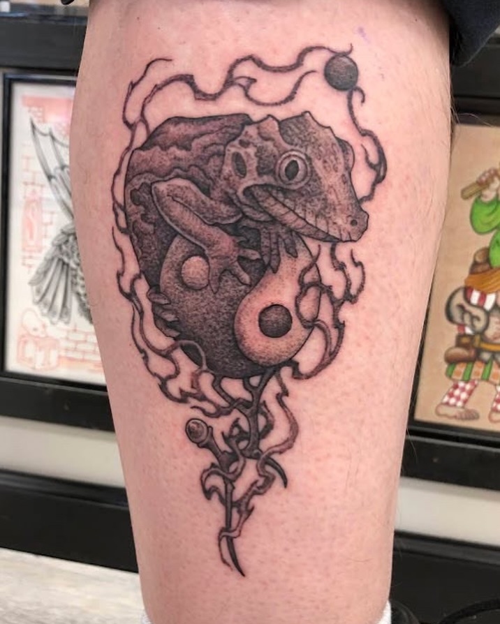 Tattoo by @sea.of.mercy — black_and_grey, dotwork