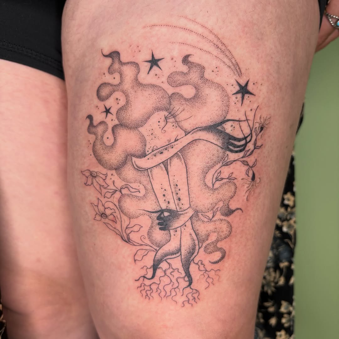 Tattoo by @shybirdtattoo β dotwork