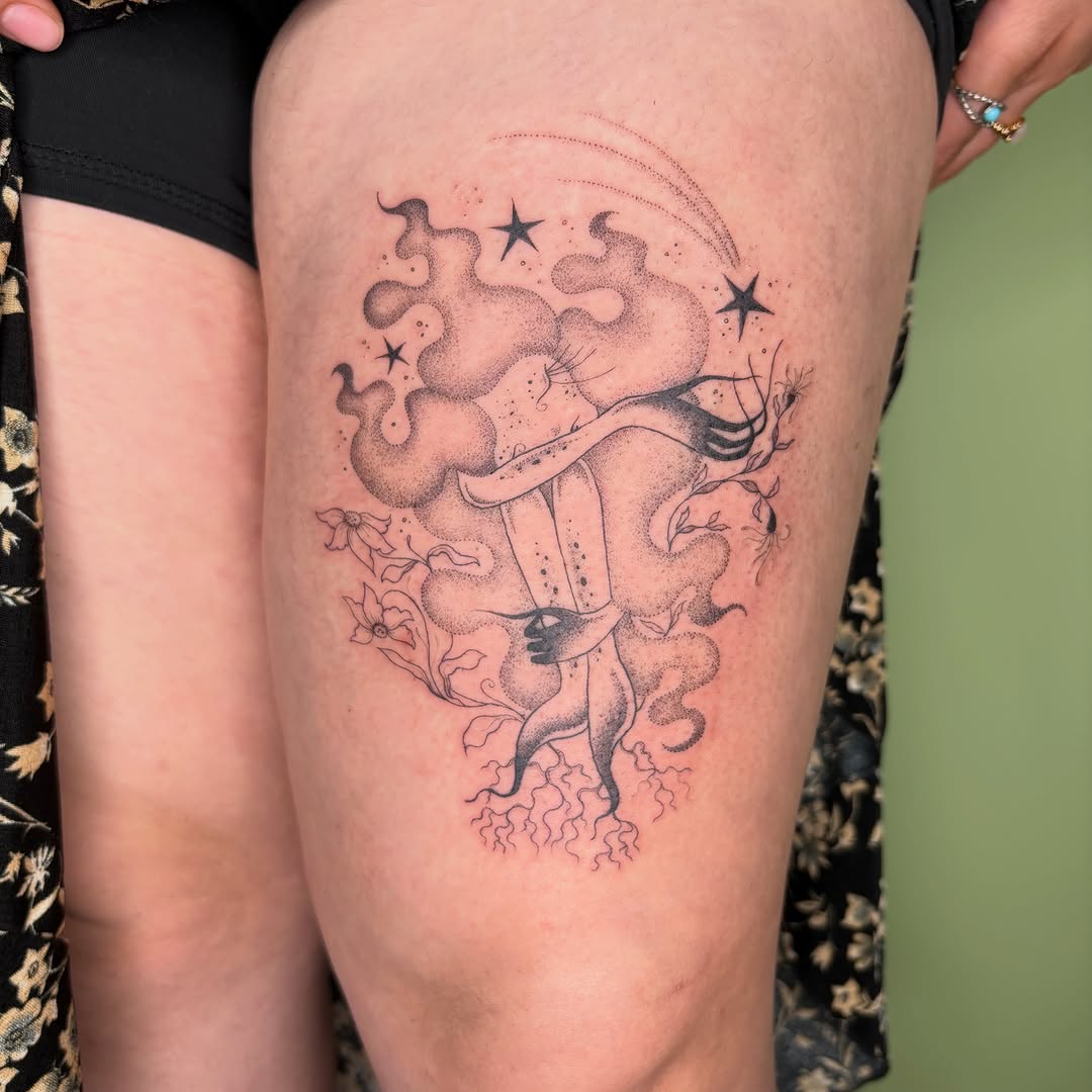 Tattoo by @shybirdtattoo β dotwork