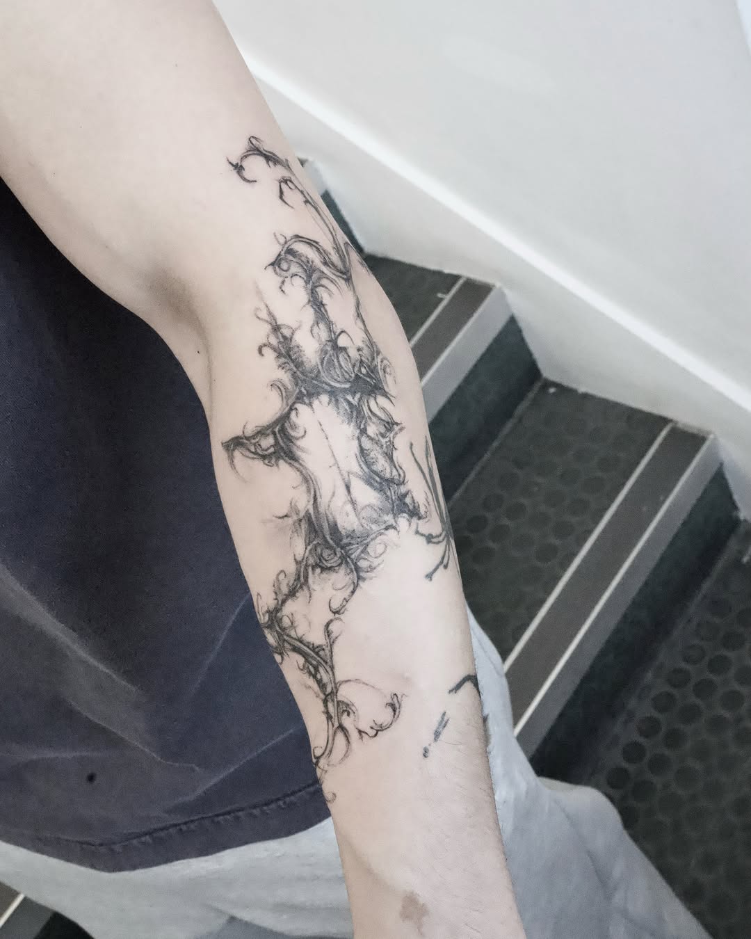 Tattoo by @ashencoil — blackwork