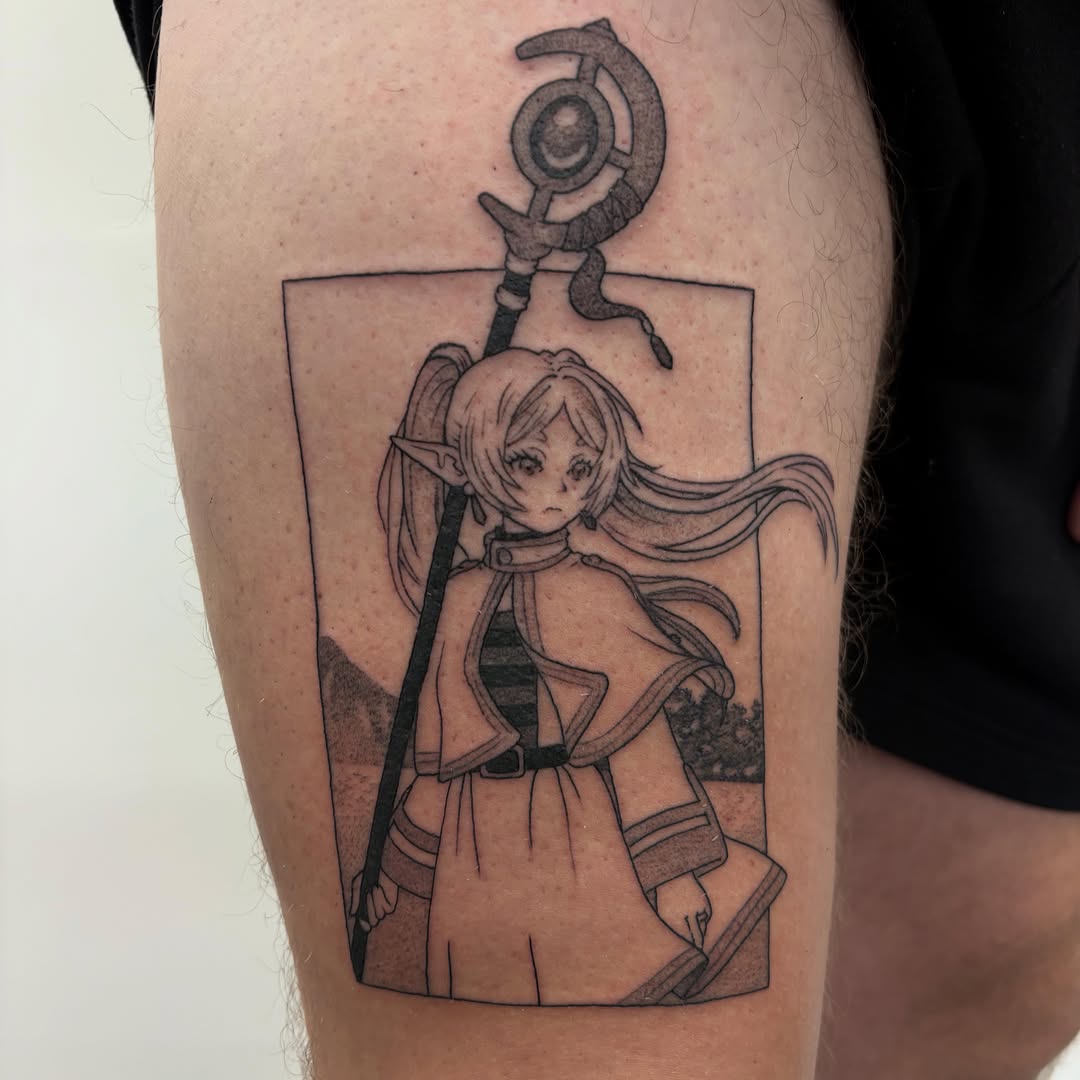 Tattoo by @slime.time.live — illustrative, anime