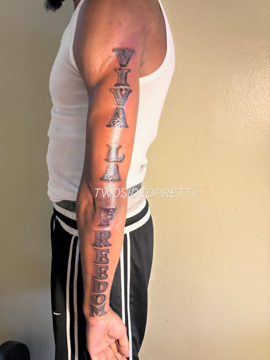 Tattoo by @twosidedpretty โ lettering_script