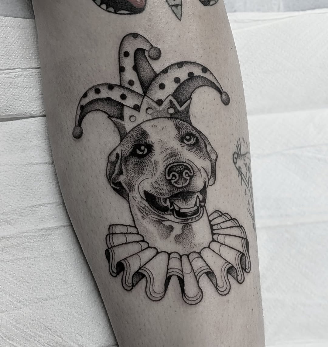 Tattoo by @darkdaystattoos — realism, dotwork