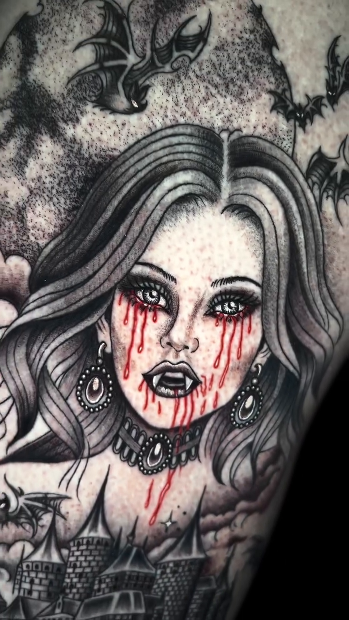 Tattoo by @wicked.witch.of.the.ink — dark_realism, illustrative