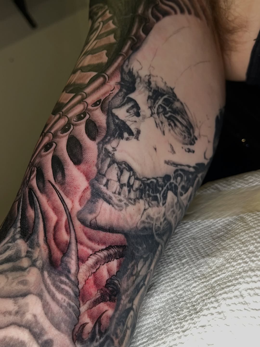 Tattoo by @shainesmithtattoo — dark_realism, black_and_grey