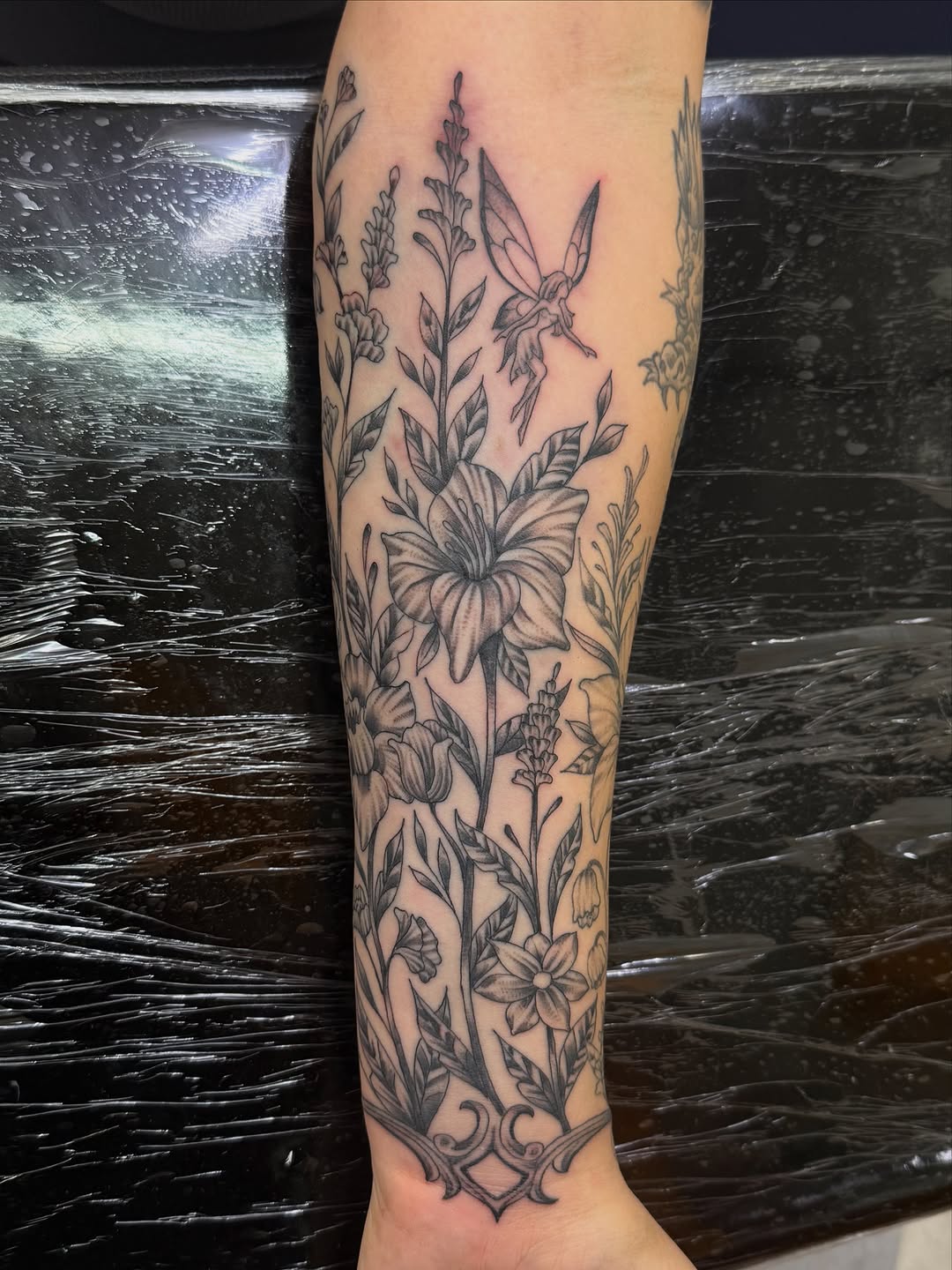 Tattoo by @mannytats — illustrative, black_and_grey