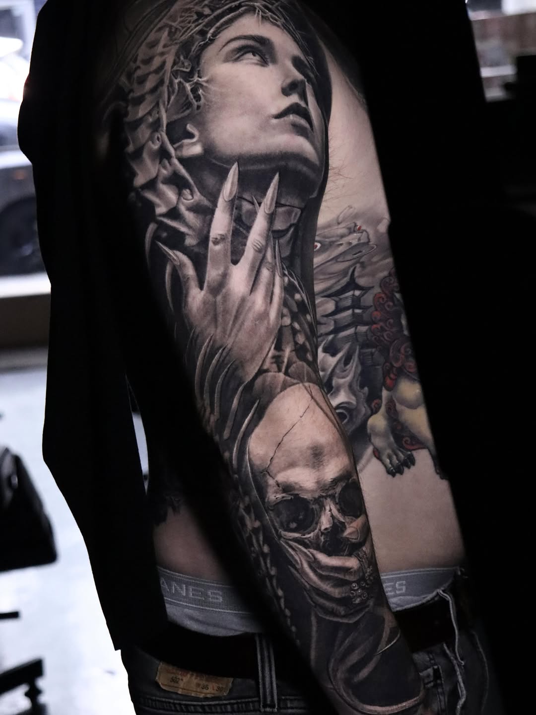 Tattoo by @crisp_ink โ realism, black_and_grey