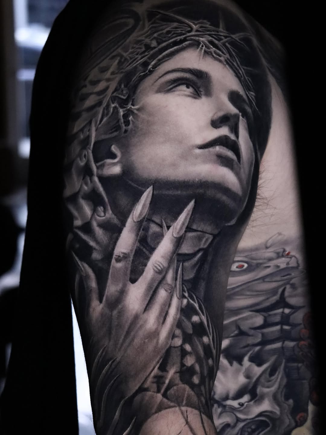Tattoo by @crisp_ink โ realism, black_and_grey