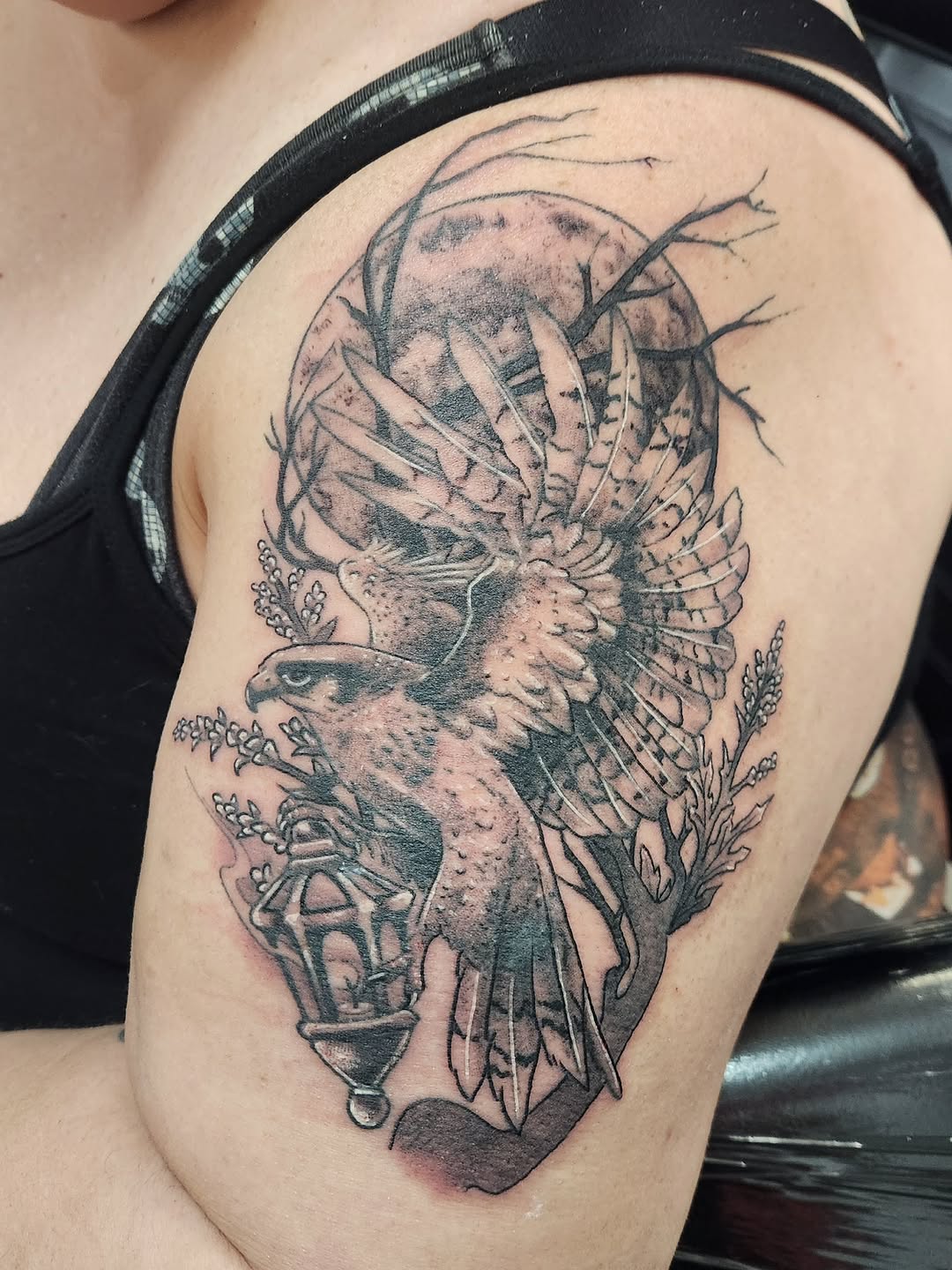 Tattoo by @lady_vonzombiaart — realism, black_and_grey