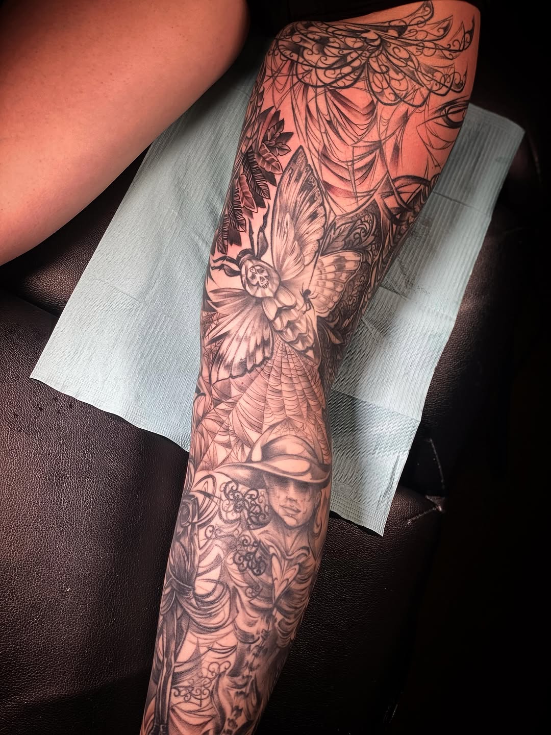 Tattoo by @chriskleeartist — black_and_grey